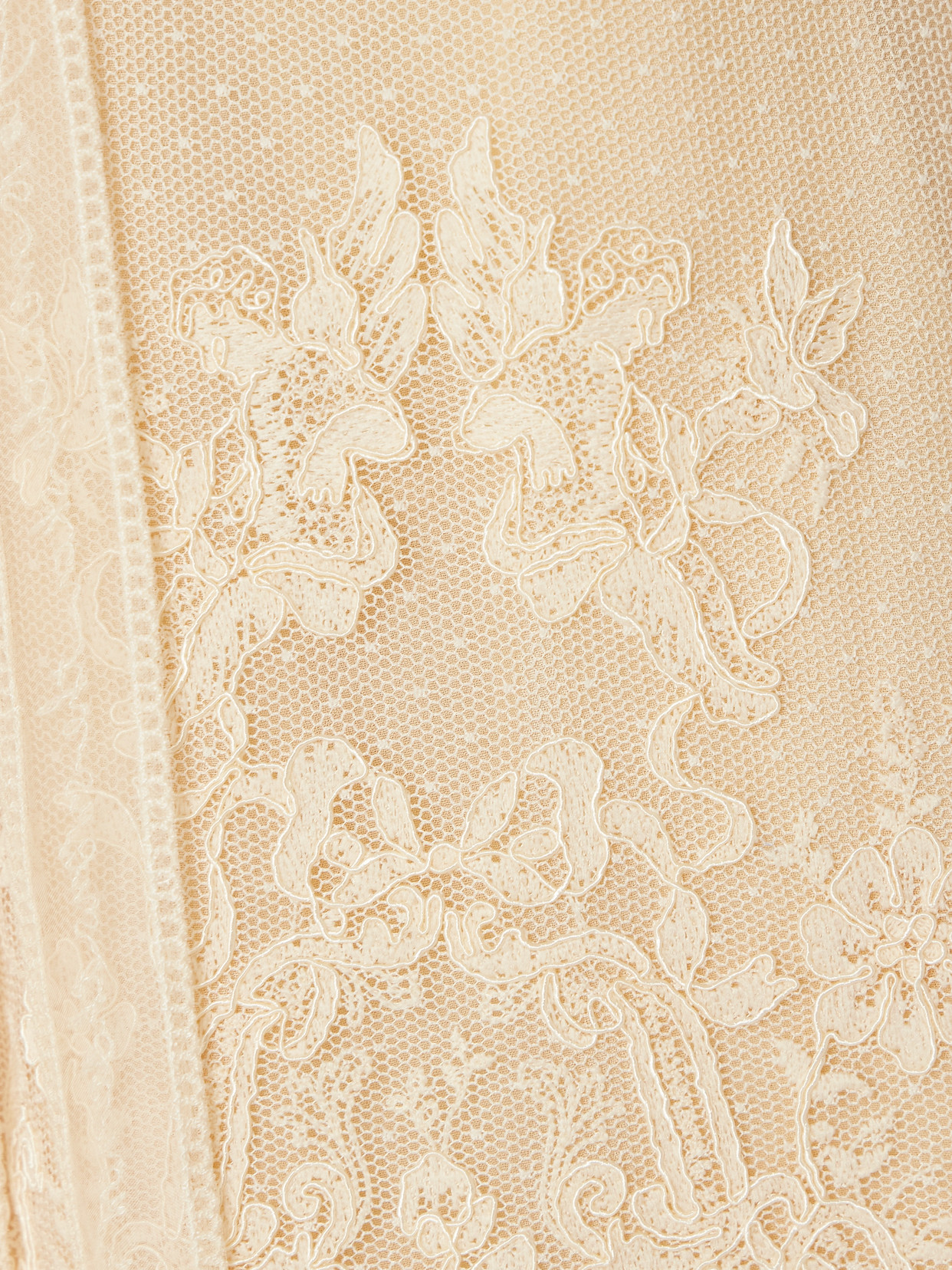 Luna Scalloped Gathered Lace And Point D'Esprit Blouse