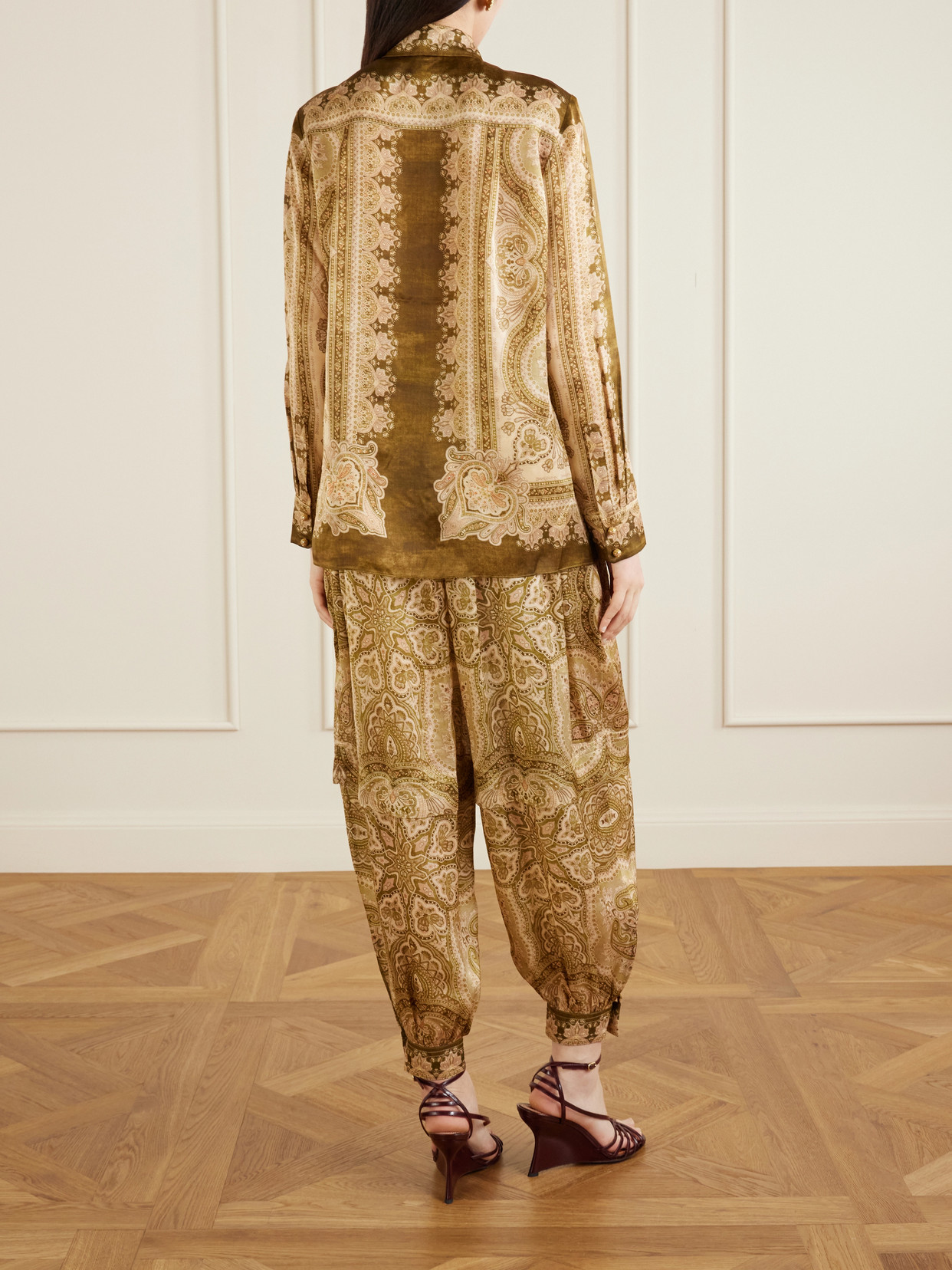 Luna Printed Silk-Satin Shirt