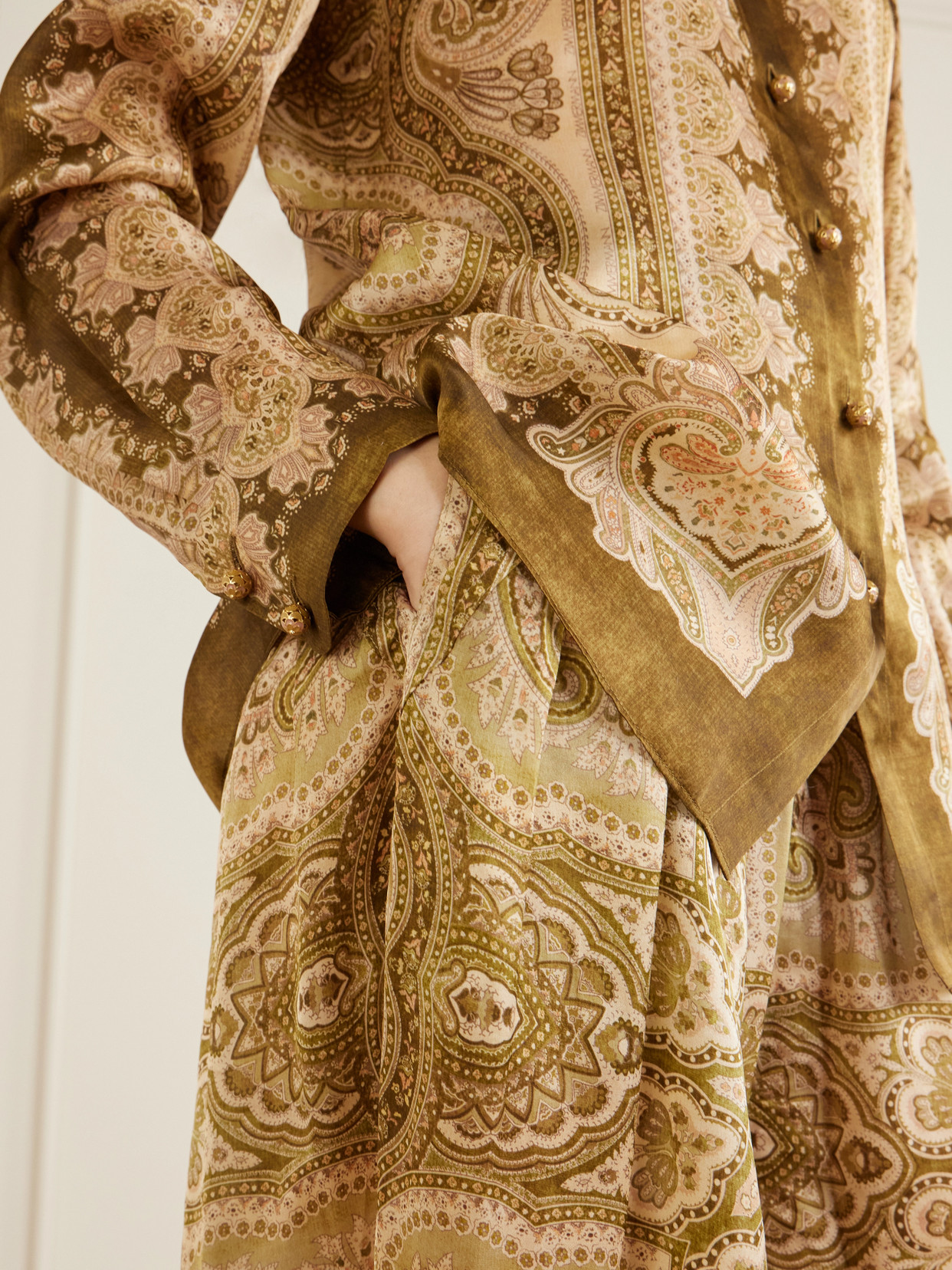 Luna Printed Silk-Satin Shirt