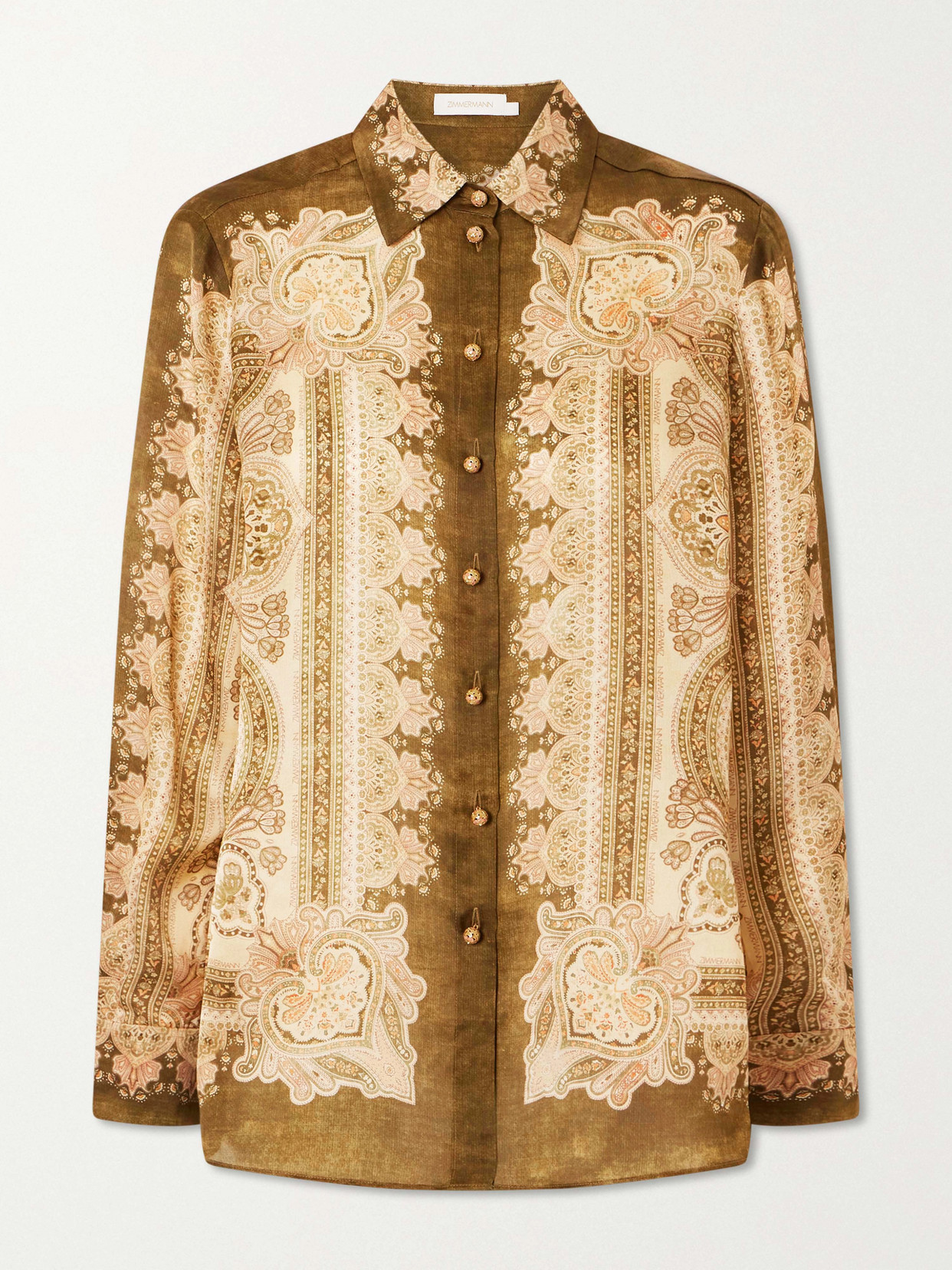 Luna Printed Silk-Satin Shirt