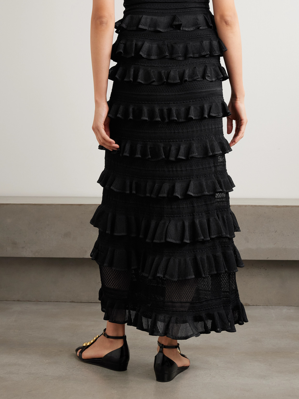 Luna Ruffled Crocheted Midi