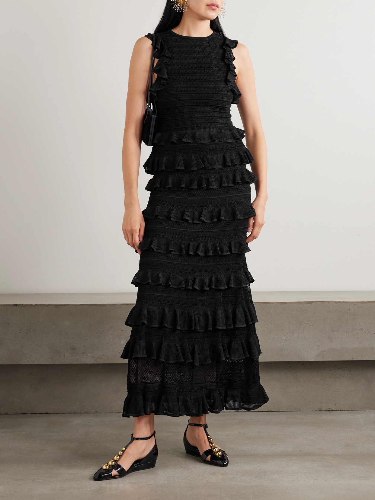 Luna Ruffled Crocheted Midi