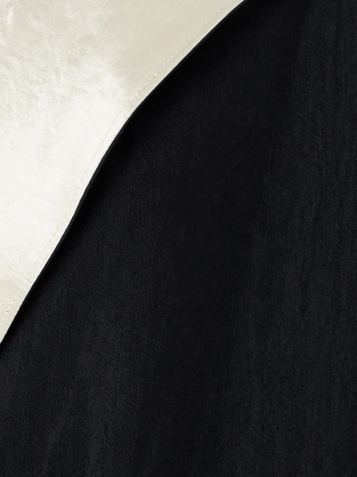 Reversible Twill And Hammered-Satin Coat