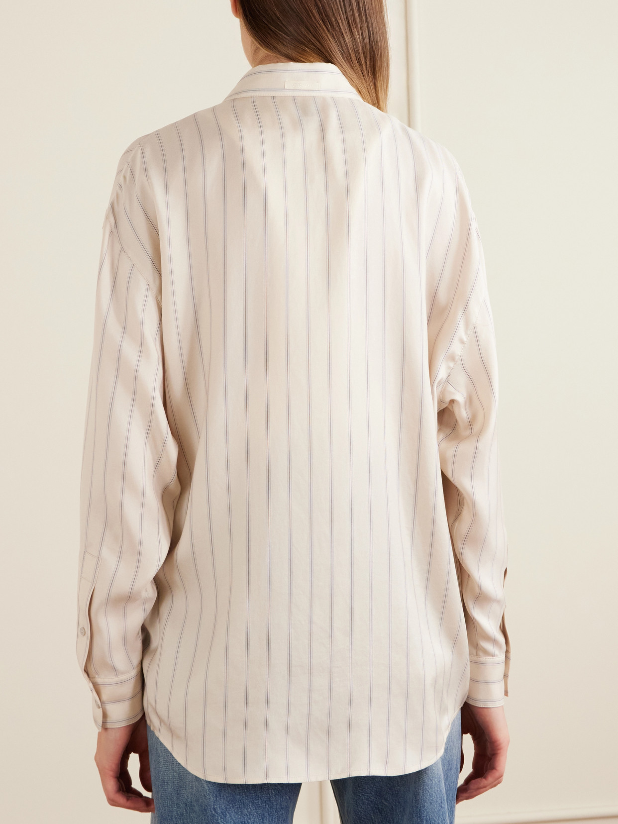 Pinstriped Silk-Twill Shirt