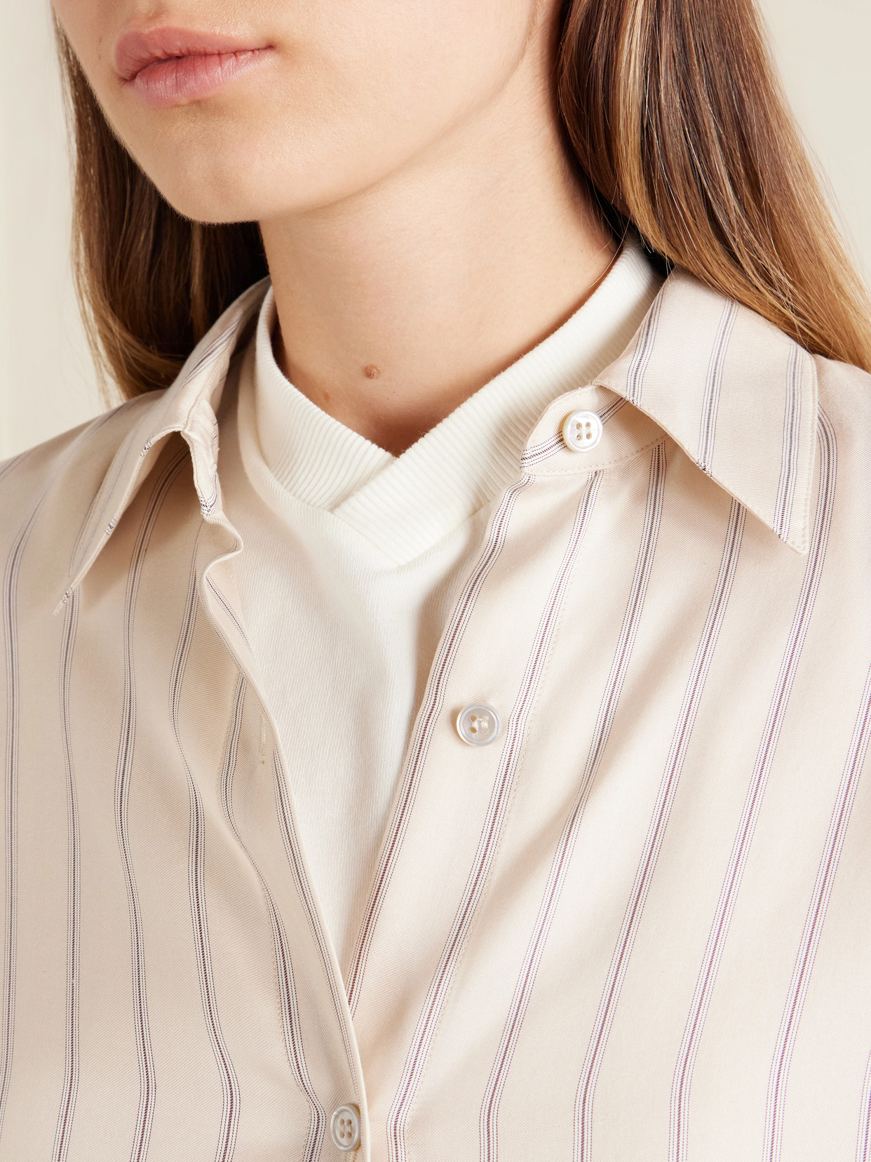 Pinstriped Silk-Twill Shirt