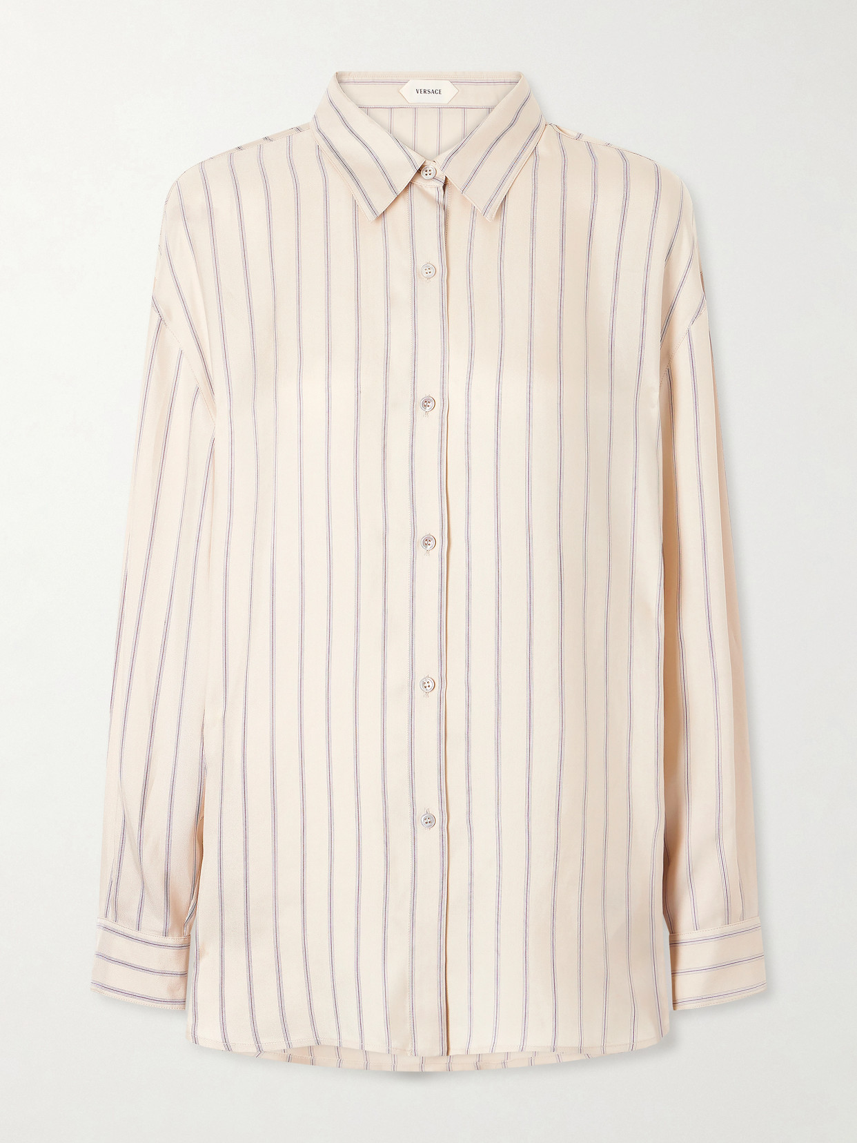 Pinstriped Silk-Twill Shirt