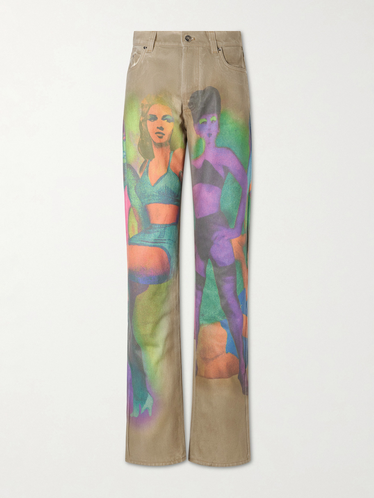 The Femmes Printed Straight-Leg Jeans
