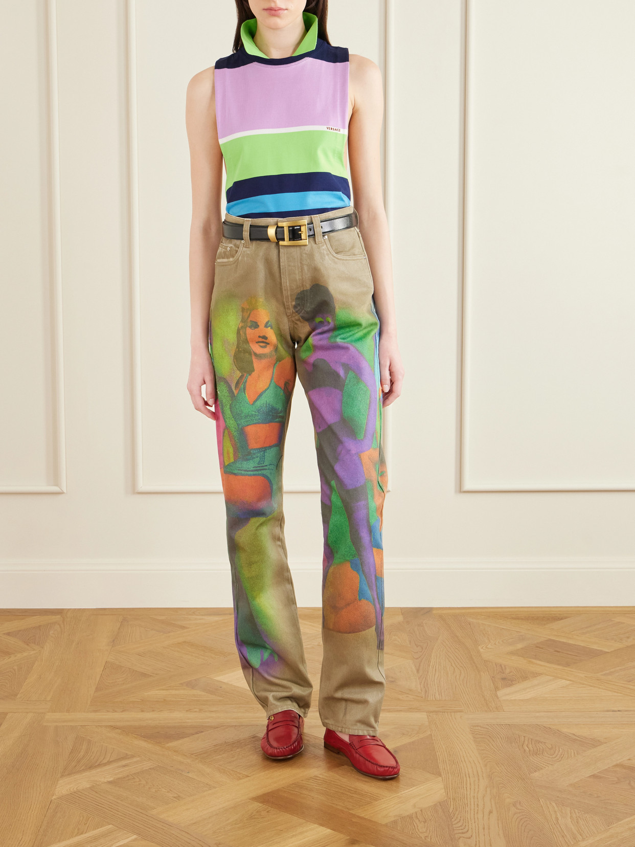 The Femmes Printed Straight-Leg Jeans