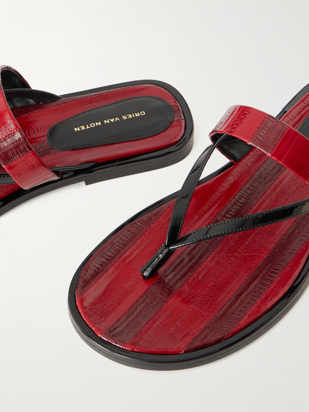 Eel-Effect Sandals