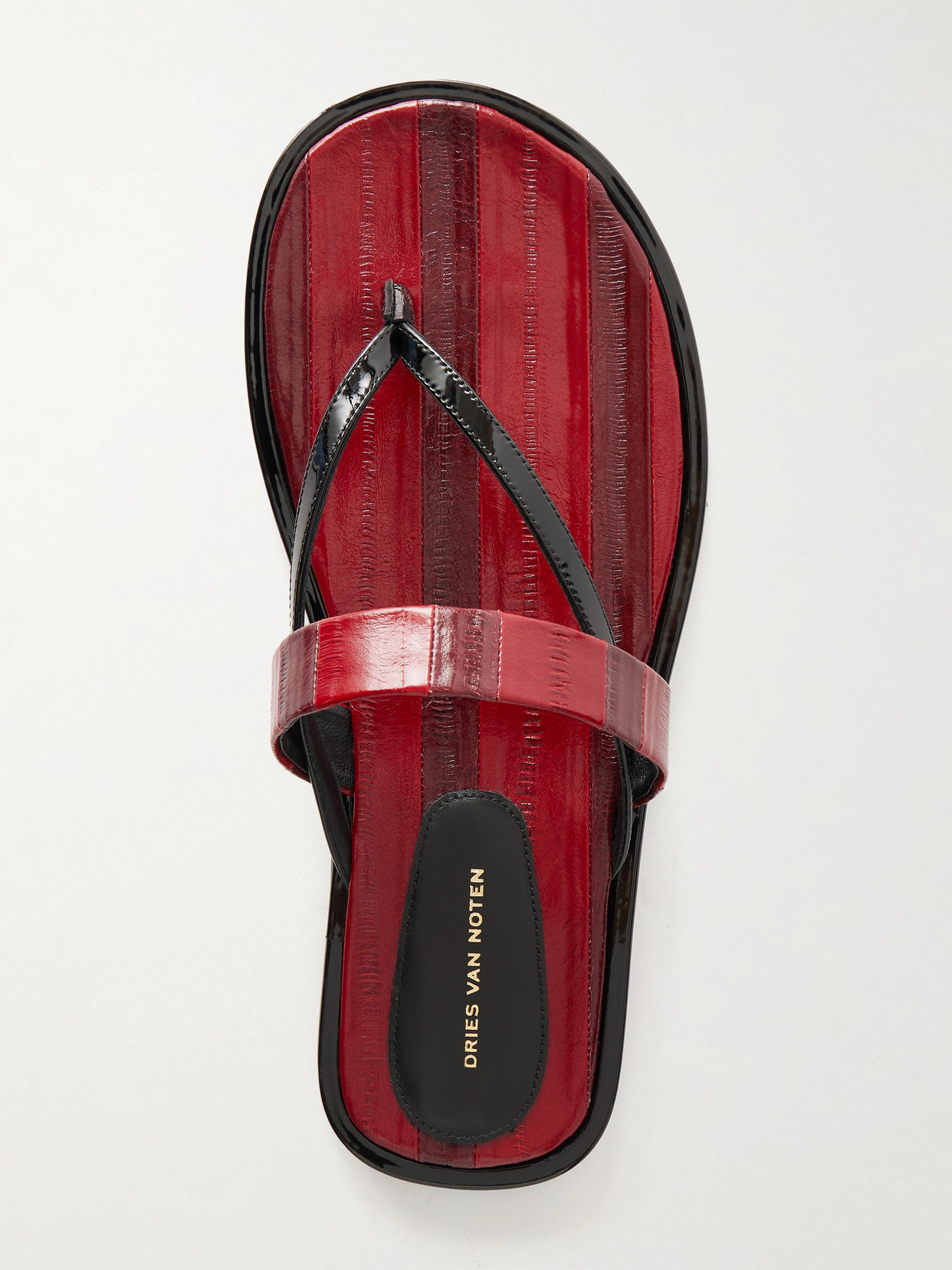 Eel-Effect Sandals