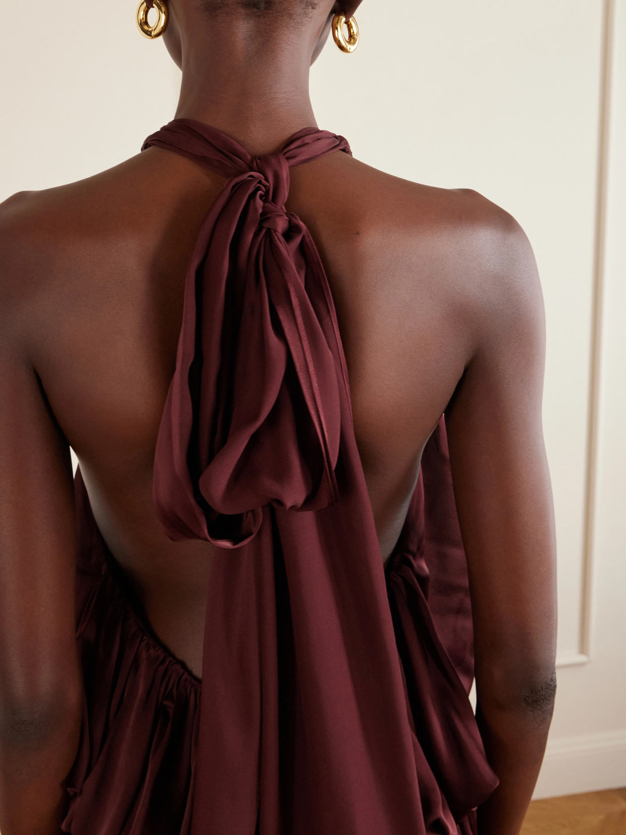 Luna Draped Silk Halterneck Top