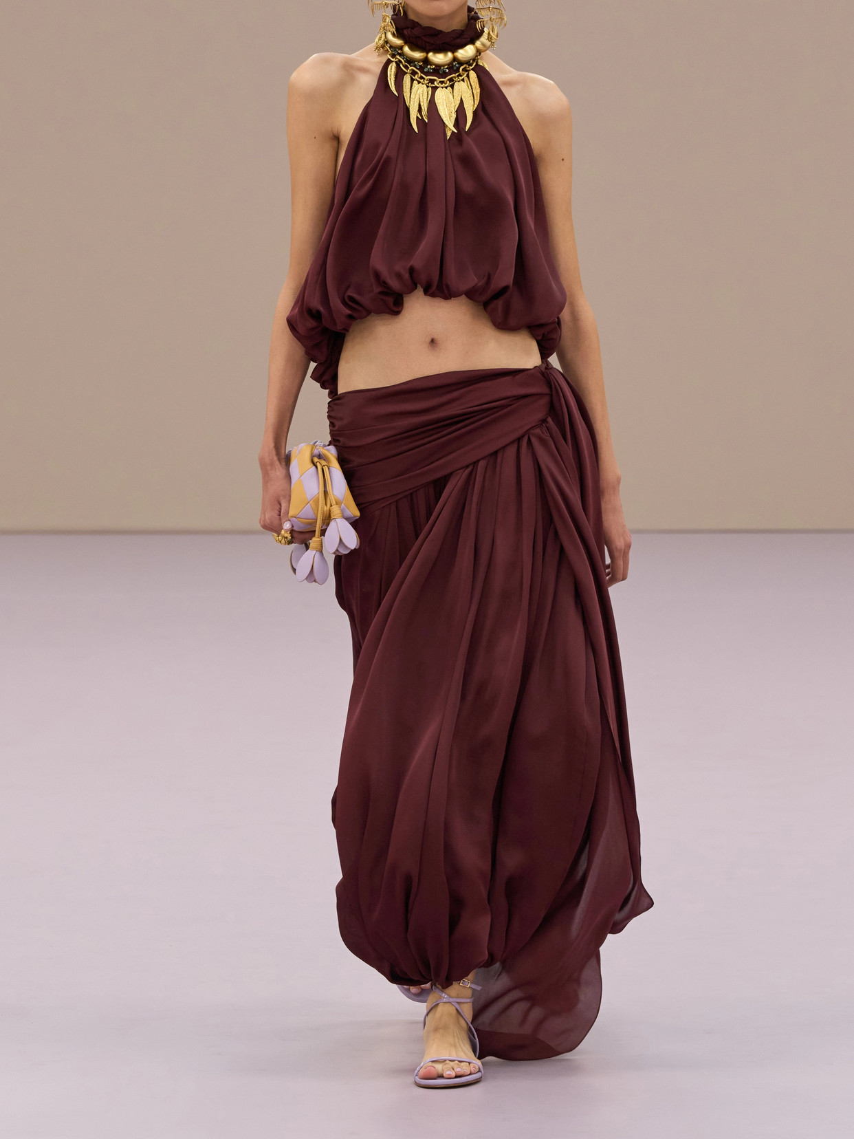 Luna Draped Silk Halterneck Top