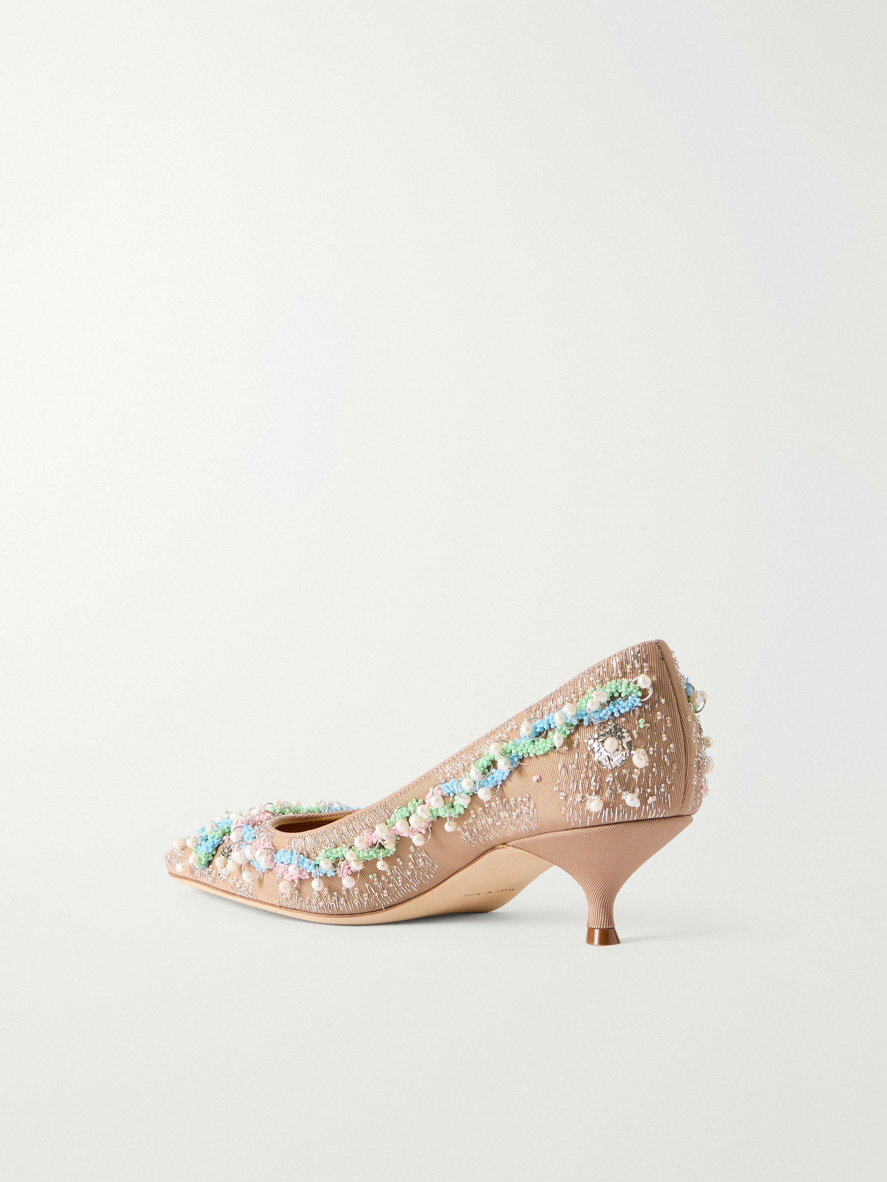 45 Bead-Embellished Canvas Pumps