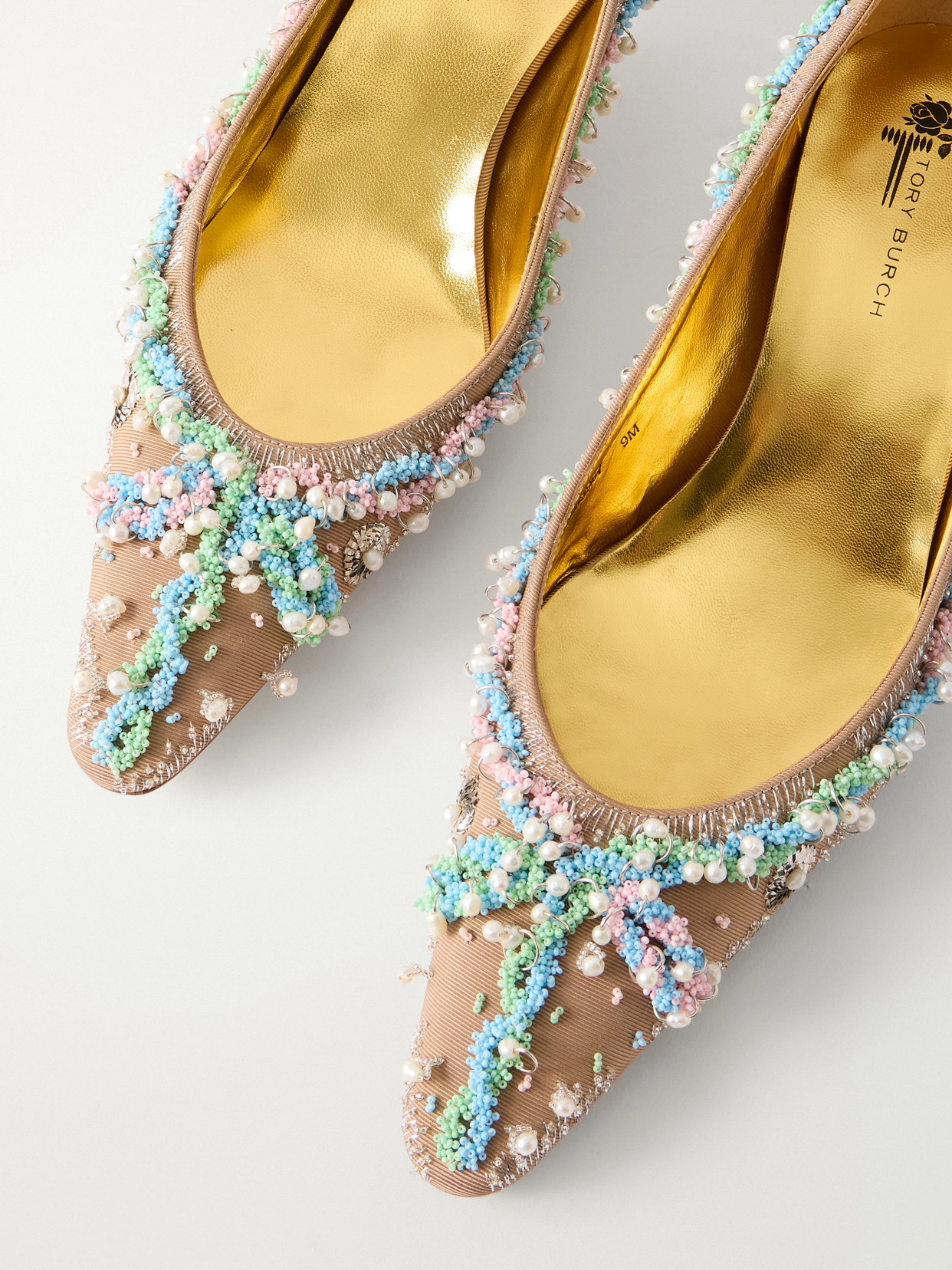 45 Bead-Embellished Canvas Pumps