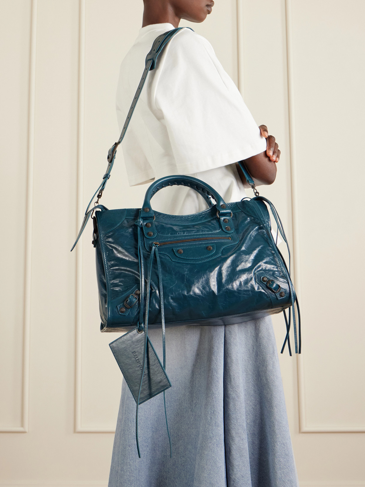 Le City Studded Leather Tote