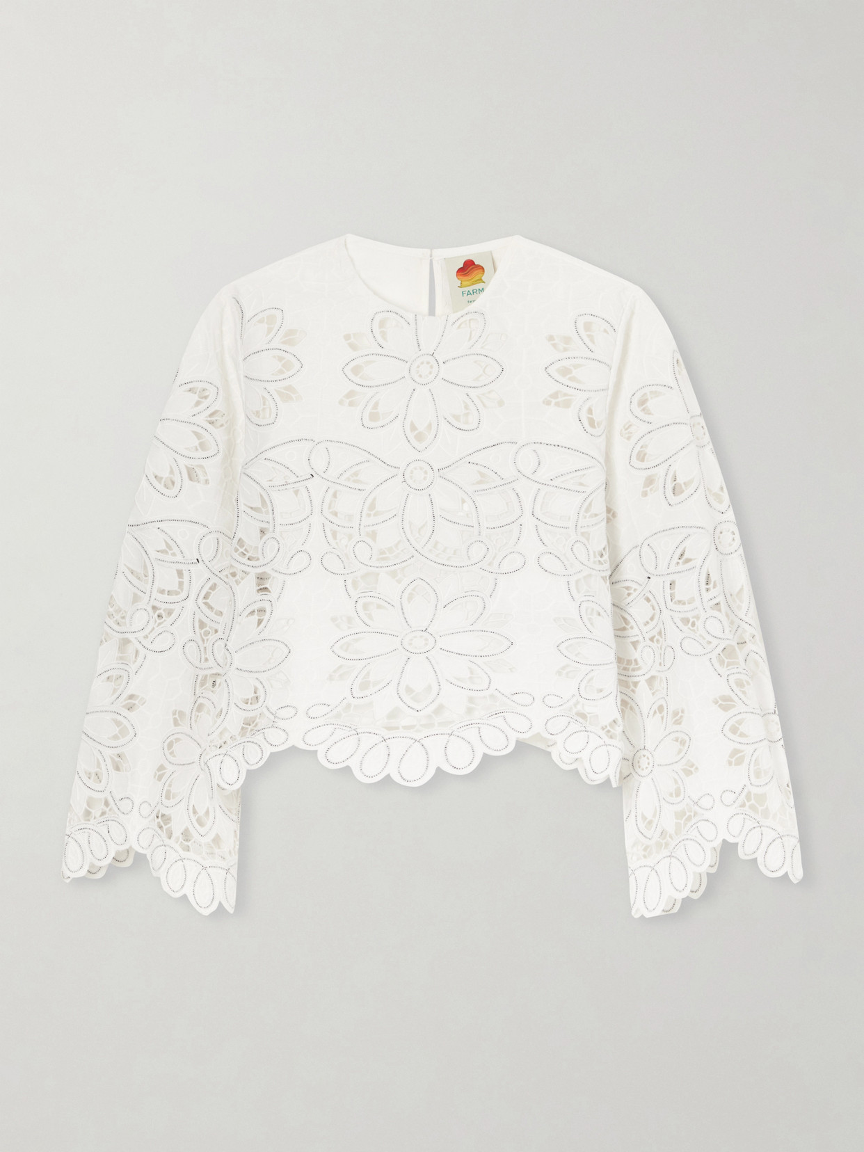 Flowers Embroidered Cotton-Blend Blouse