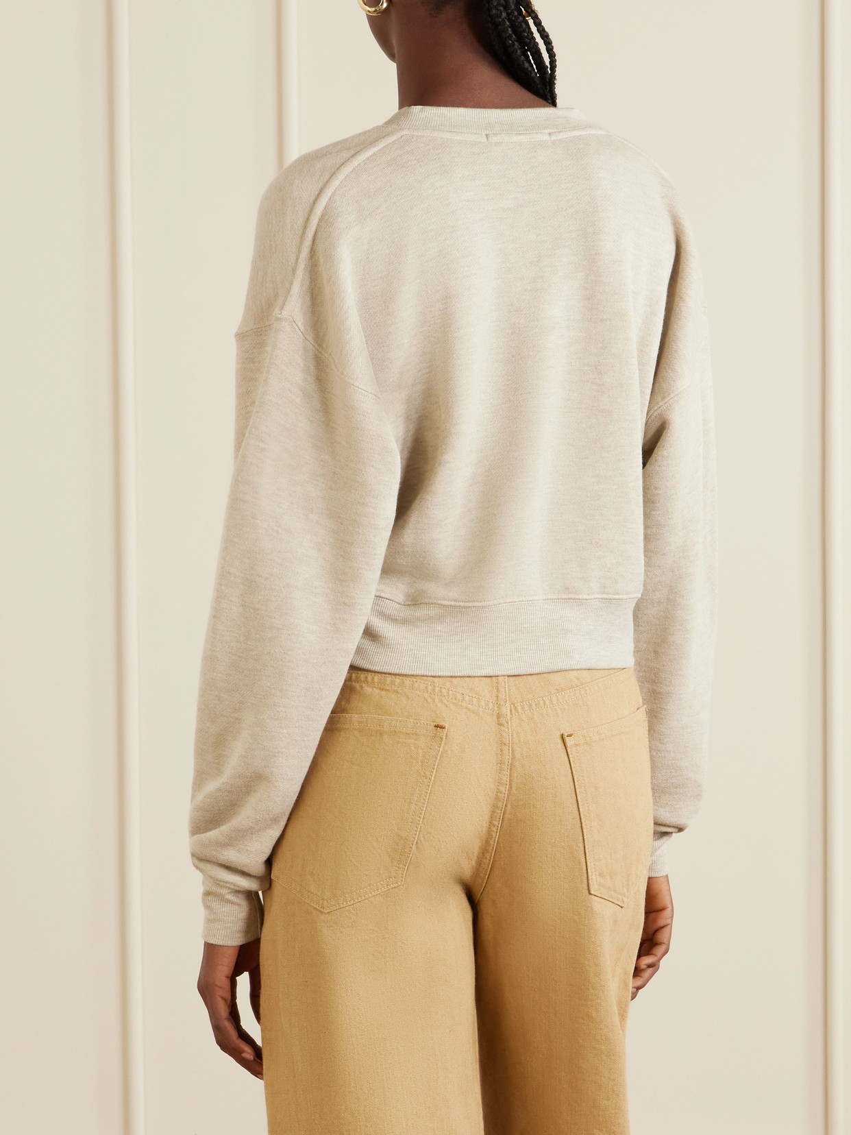 Éterne - Cropped Cotton-Blend Jersey Sweatshirt