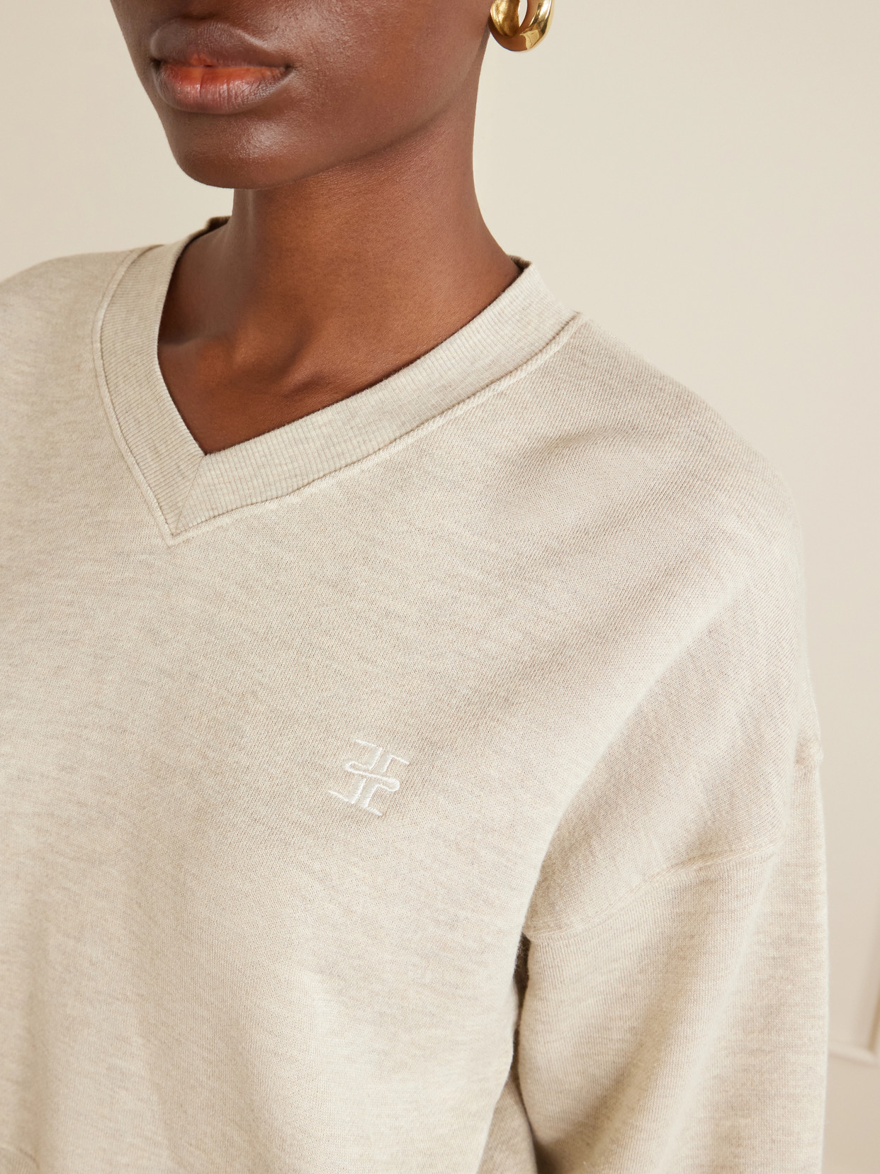 Éterne - Cropped Cotton-Blend Jersey Sweatshirt
