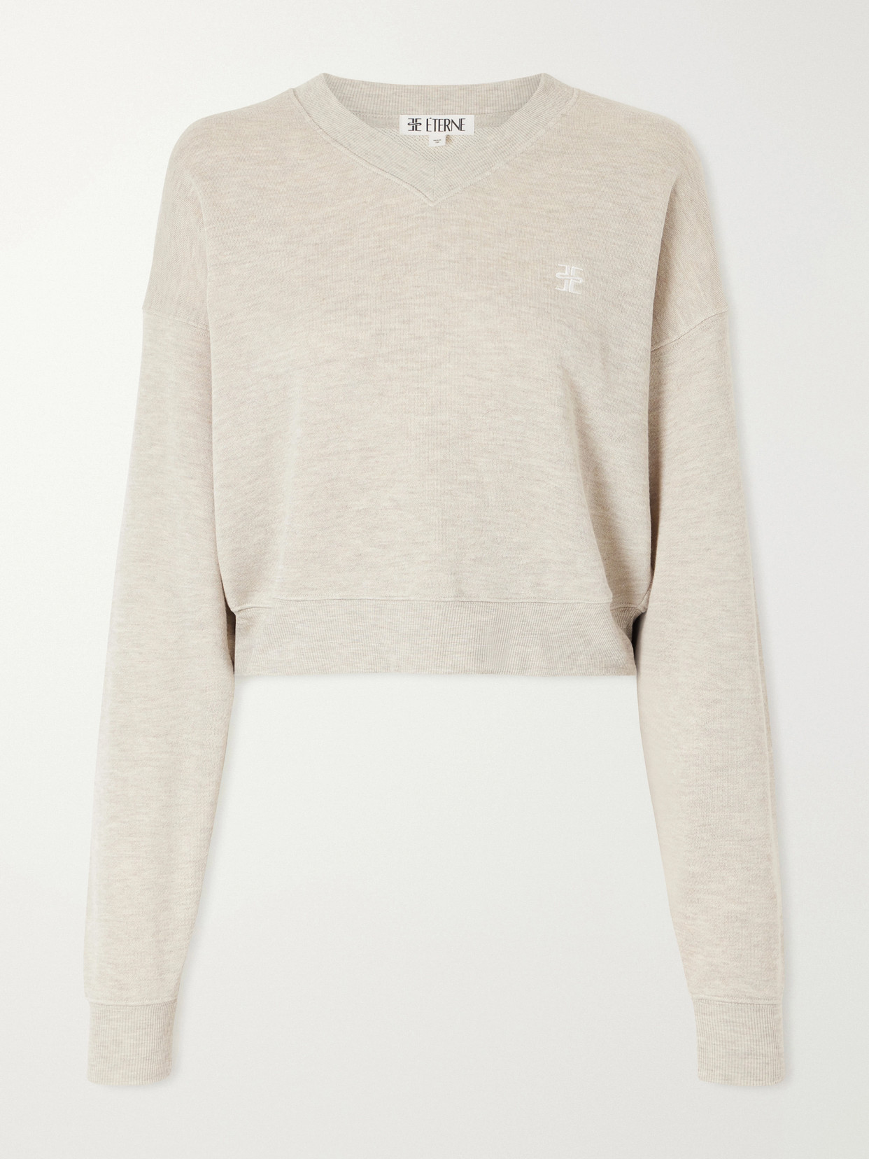 Éterne - Cropped Cotton-Blend Jersey Sweatshirt
