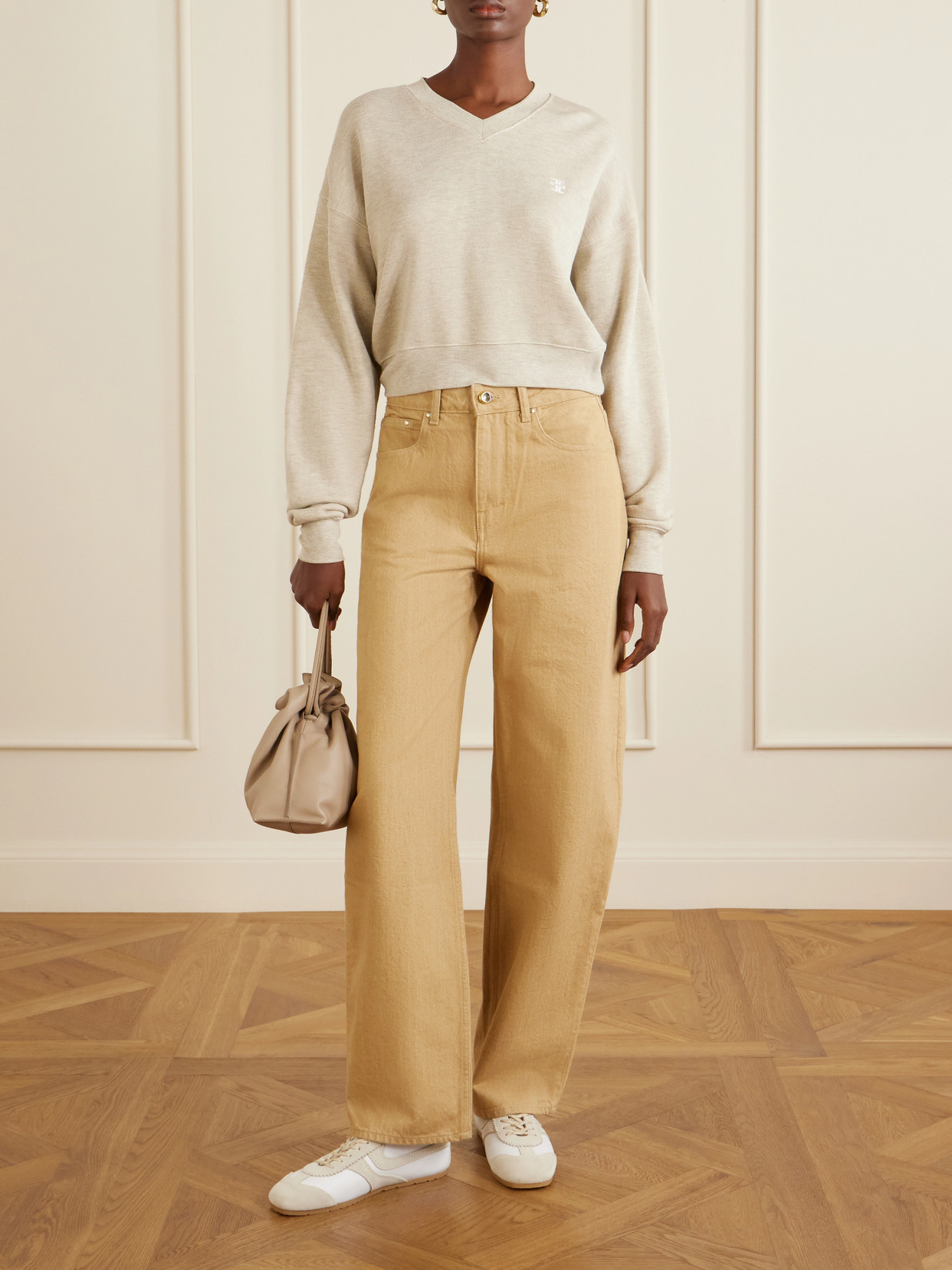 Éterne - Cropped Cotton-Blend Jersey Sweatshirt