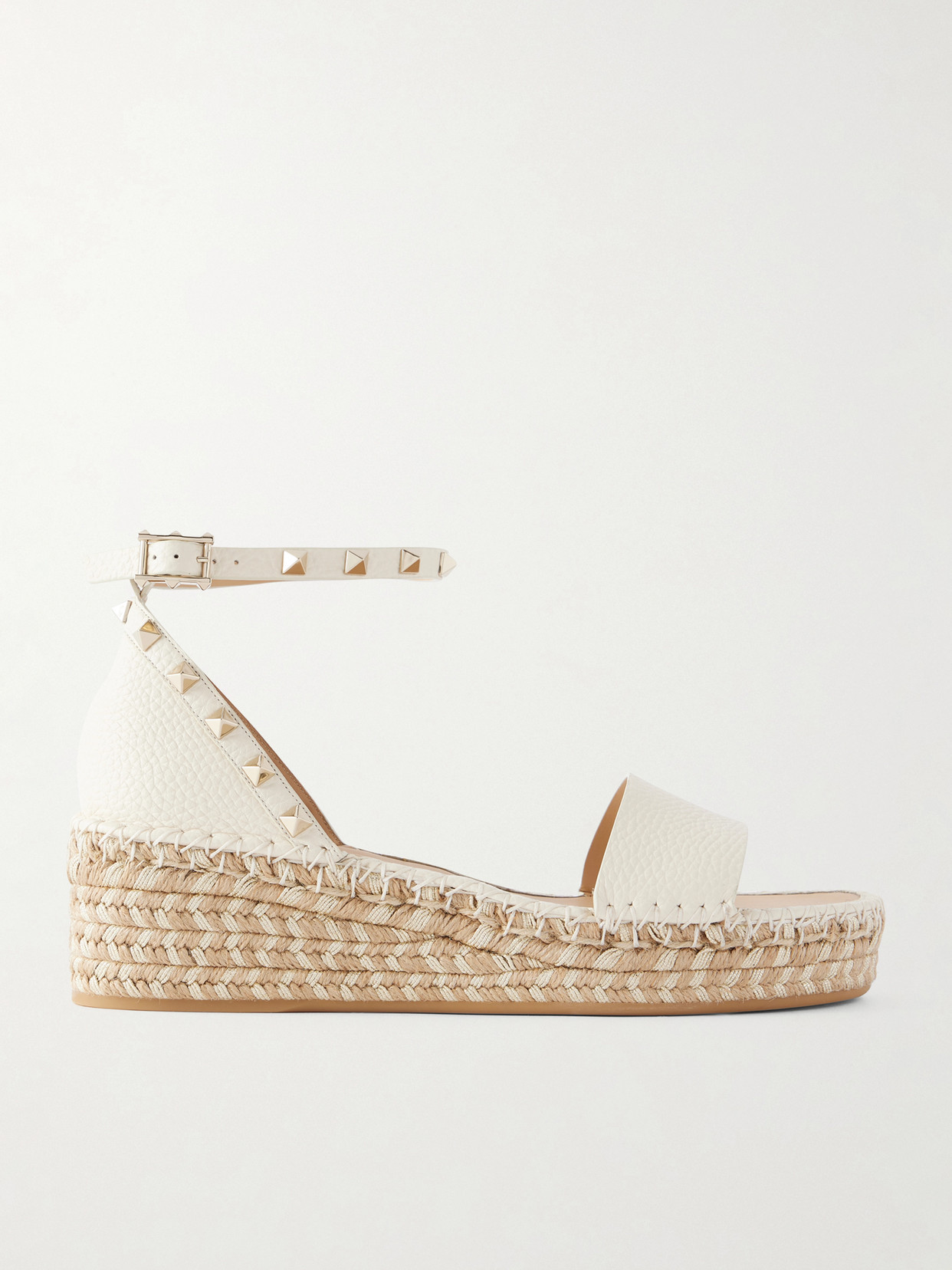 Garavani - Rockstud Double Leather Espadrillas Sandals
