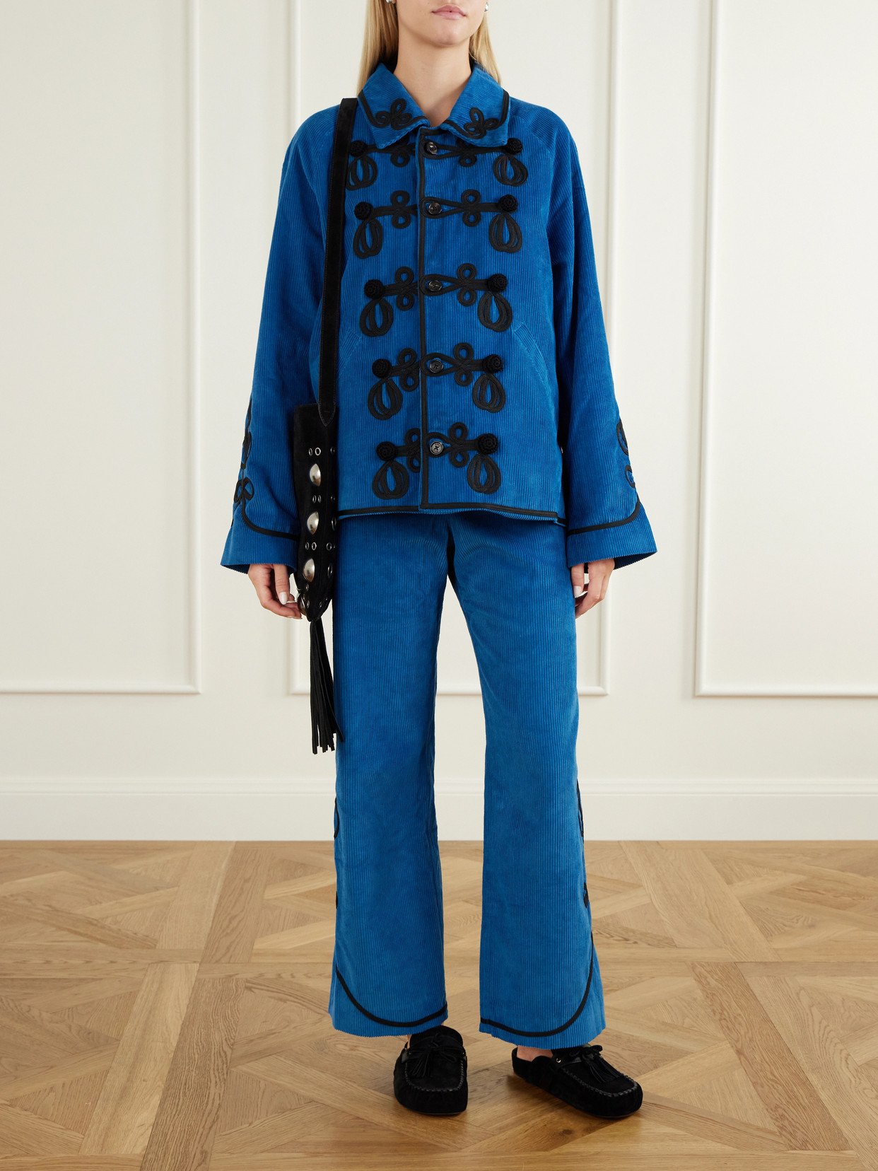 Stagecoach Embellished Embroidered Cotton-Corduroy Jacket