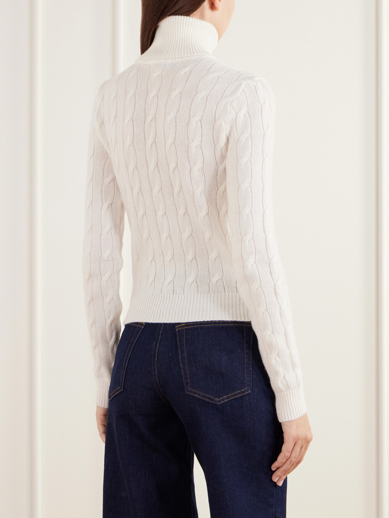 Collection - Turtleneck Cable-Knit Cashmere Sweater
