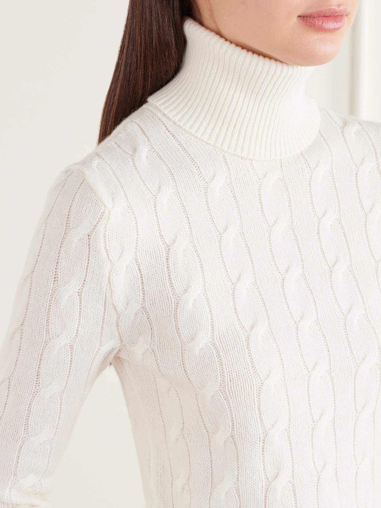 Collection - Turtleneck Cable-Knit Cashmere Sweater