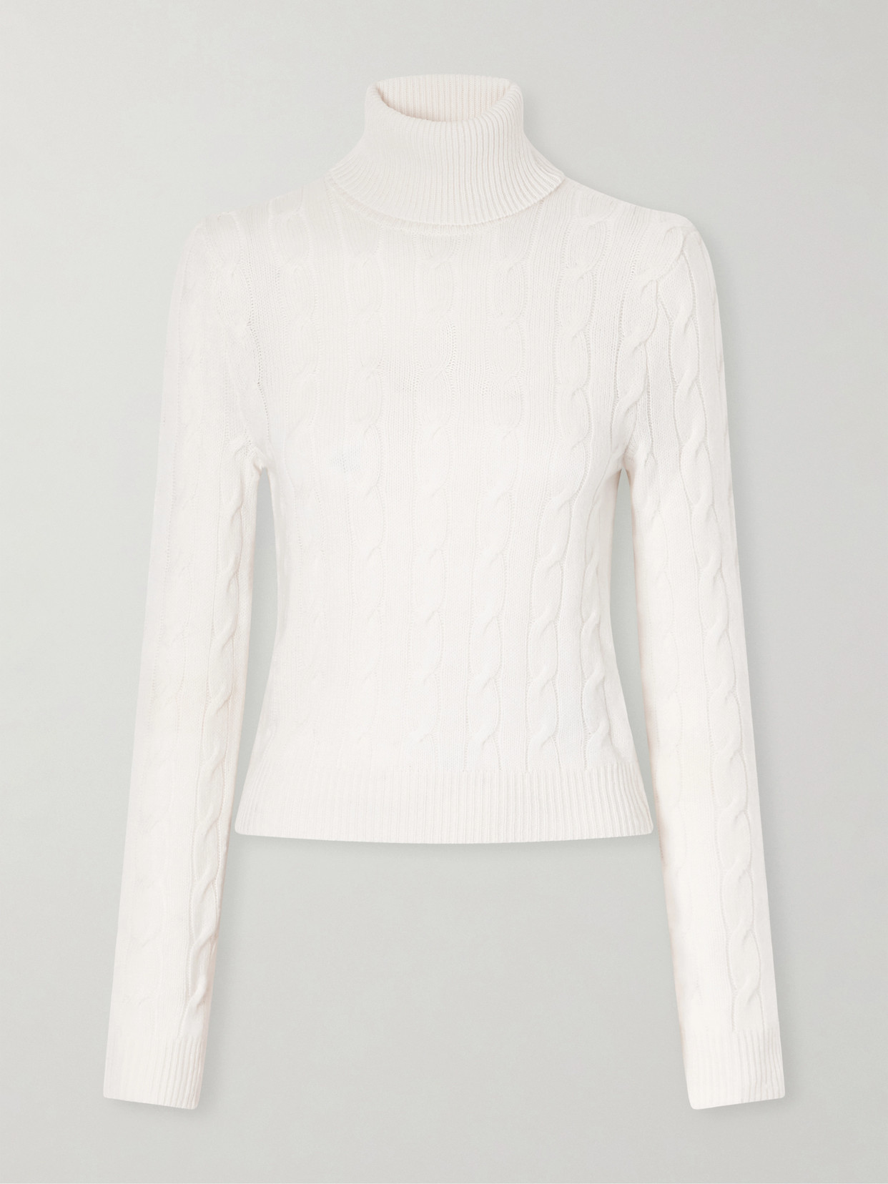 Collection - Turtleneck Cable-Knit Cashmere Sweater
