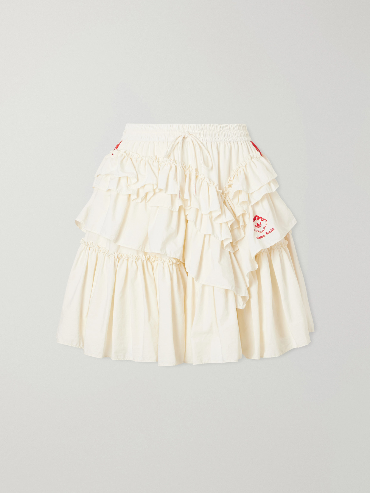 + Adidas Originals Logo-Embroidered Asymmetric Ruffled Jersey Mini