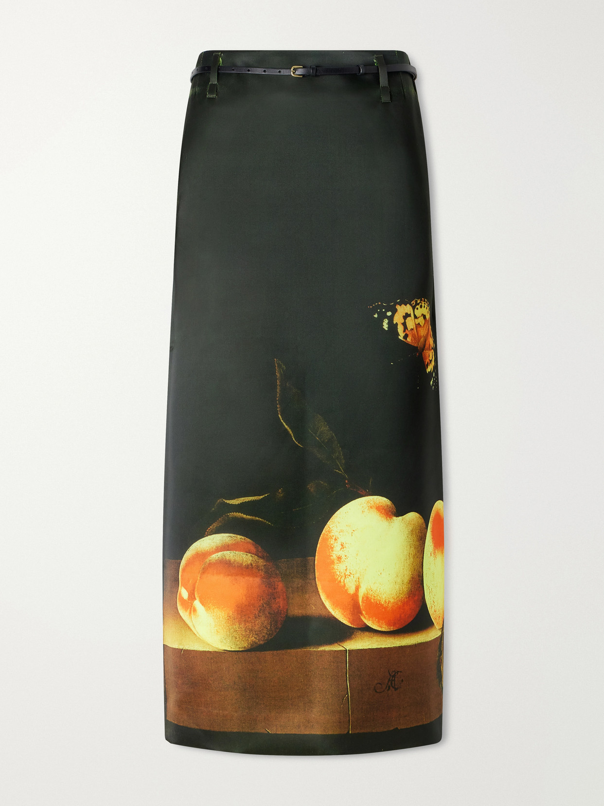 Printed Duchesse-Satin Midi