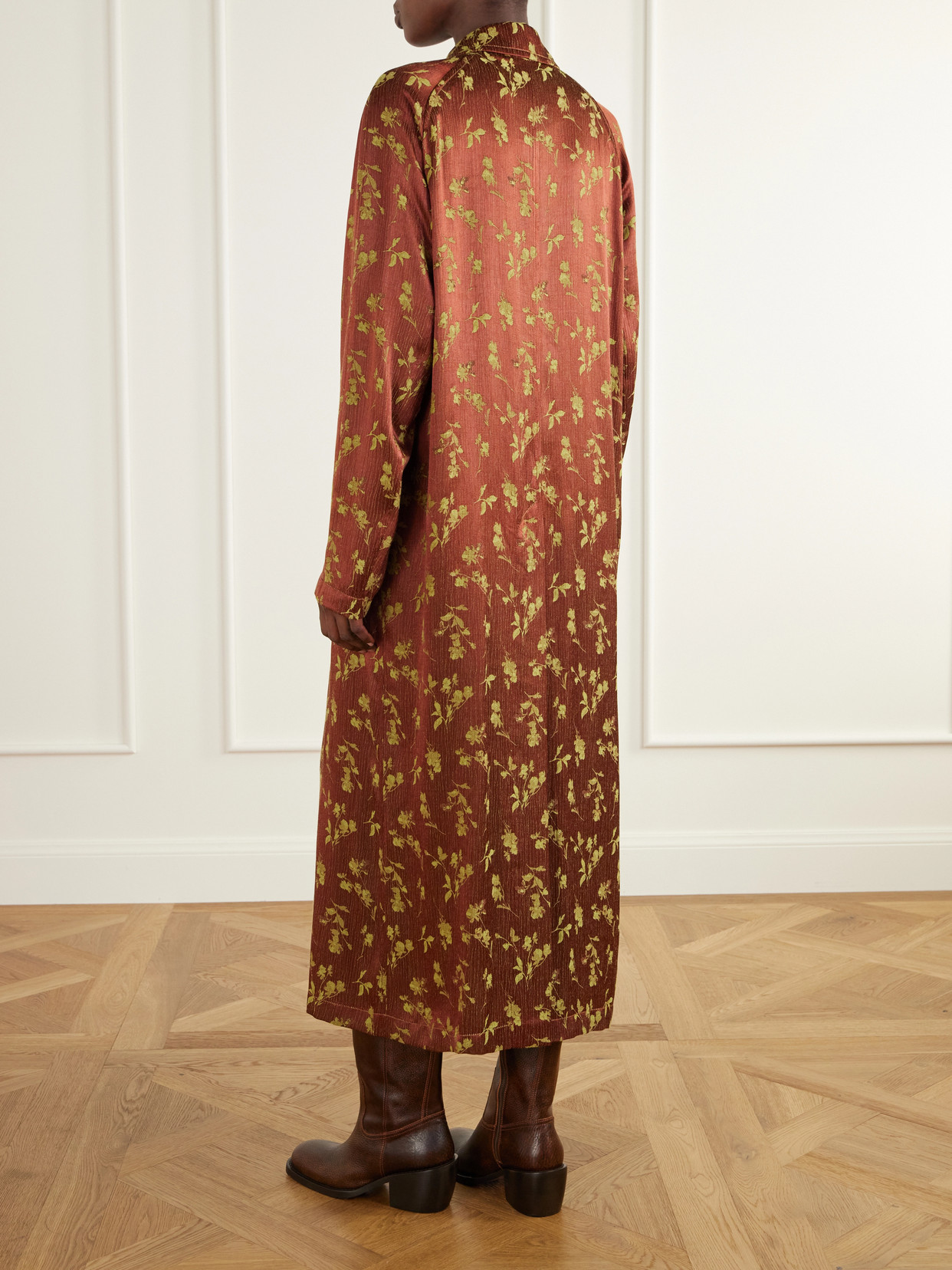 Floral-Jacquard Coat