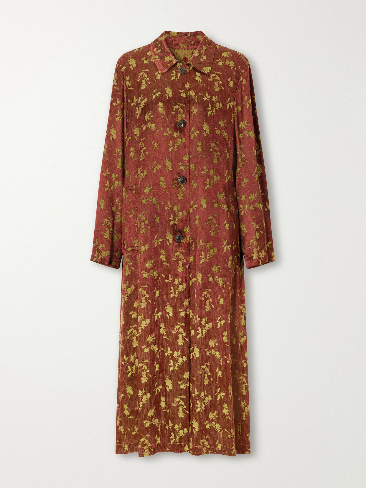 Floral-Jacquard Coat