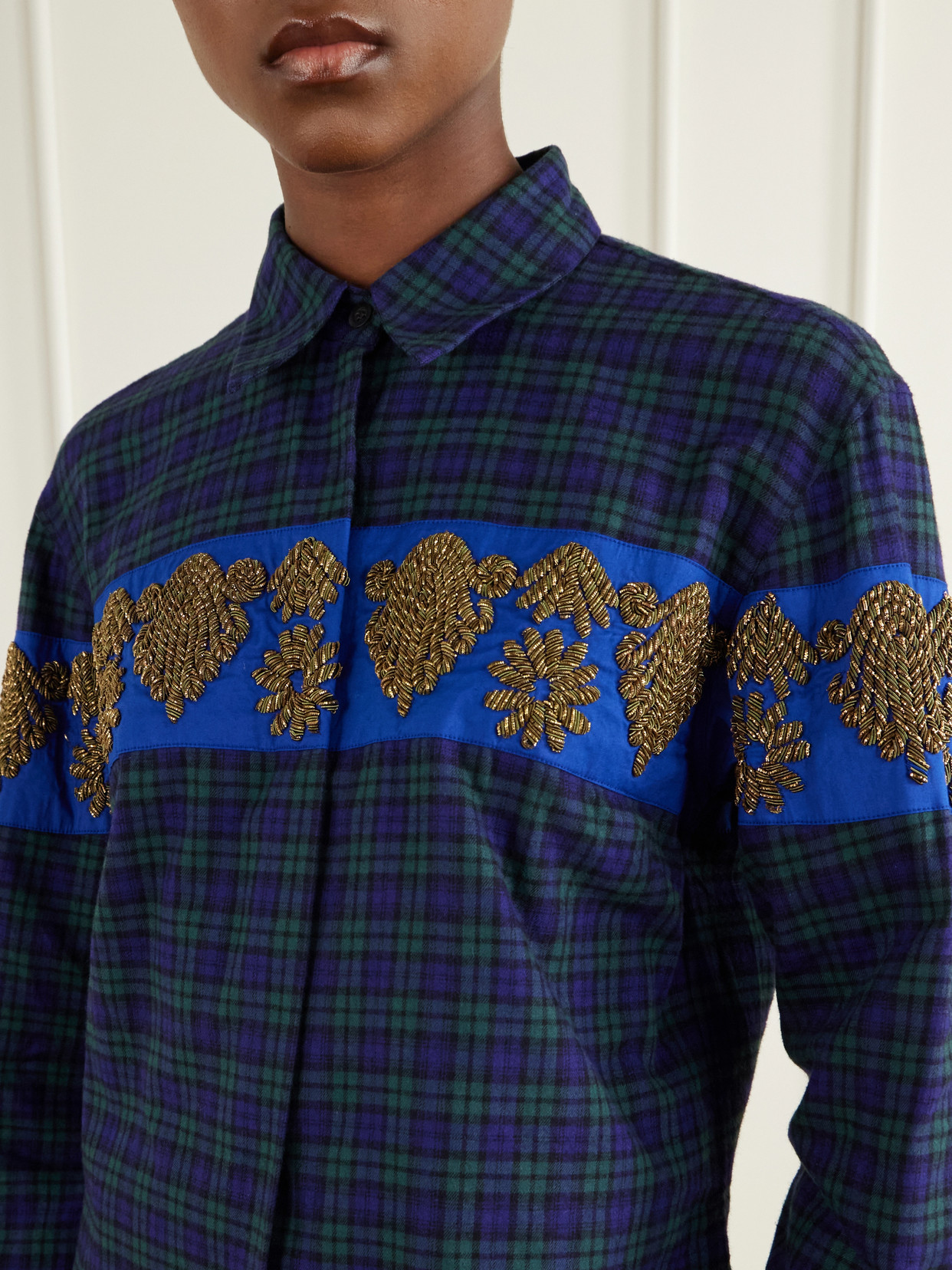 Checked Cotton-Flannel Shirt
