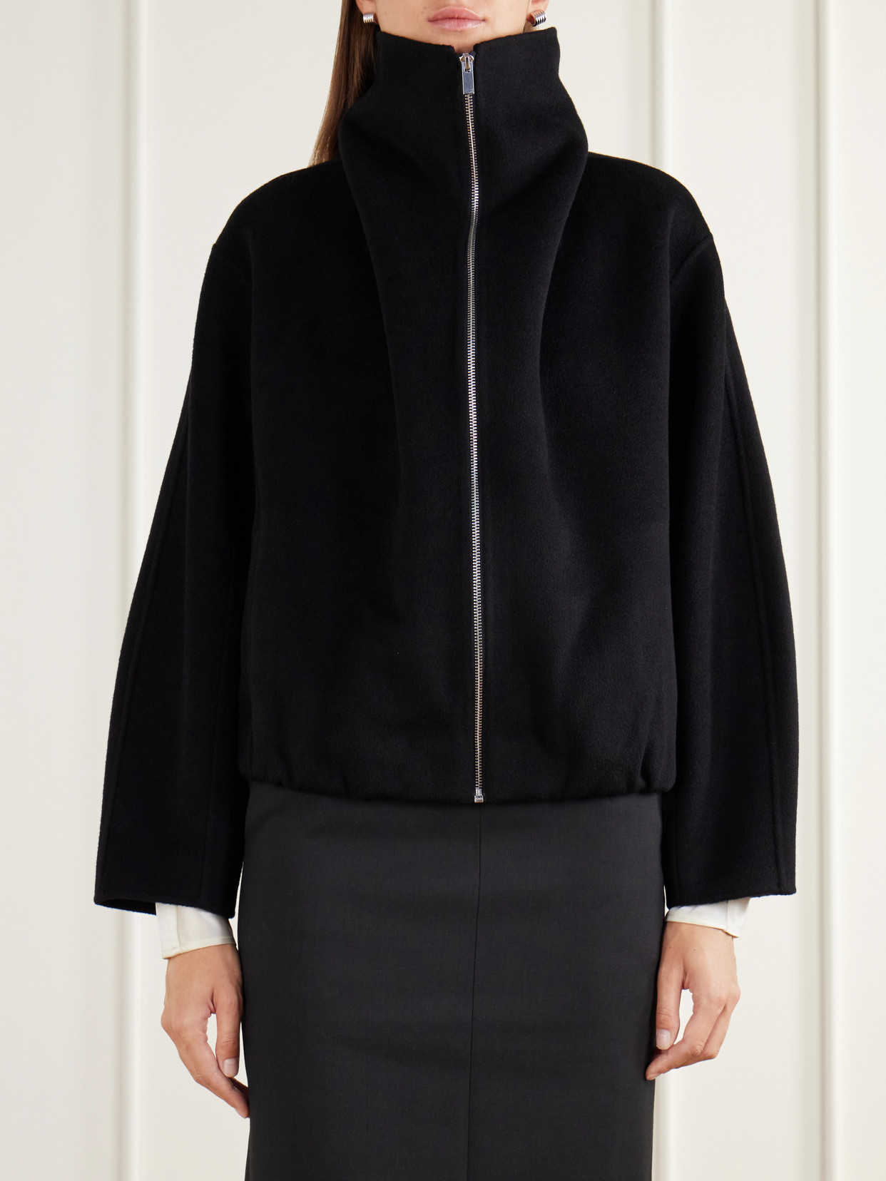 Lindy Brushed Wool-Blend Coat