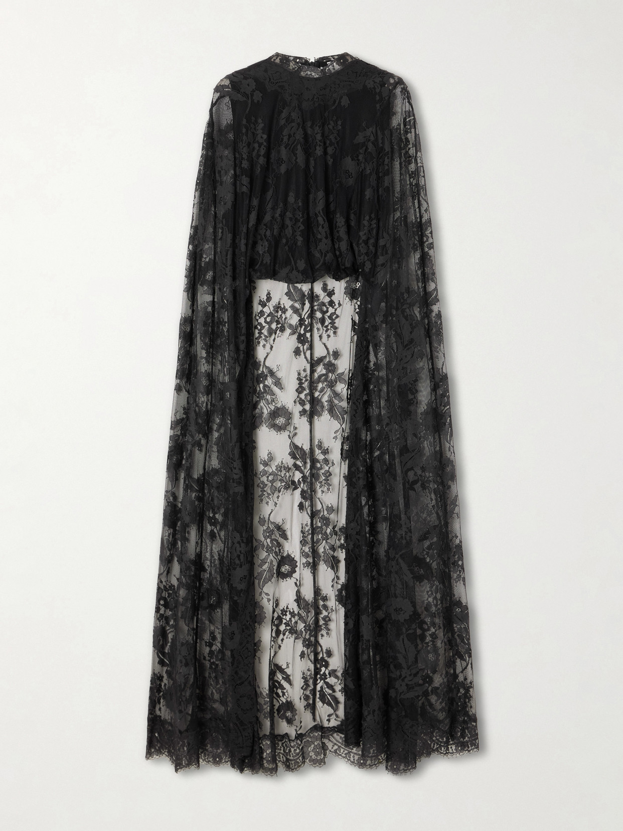 Valiant Cropped Cape-Effect Lace Blouse