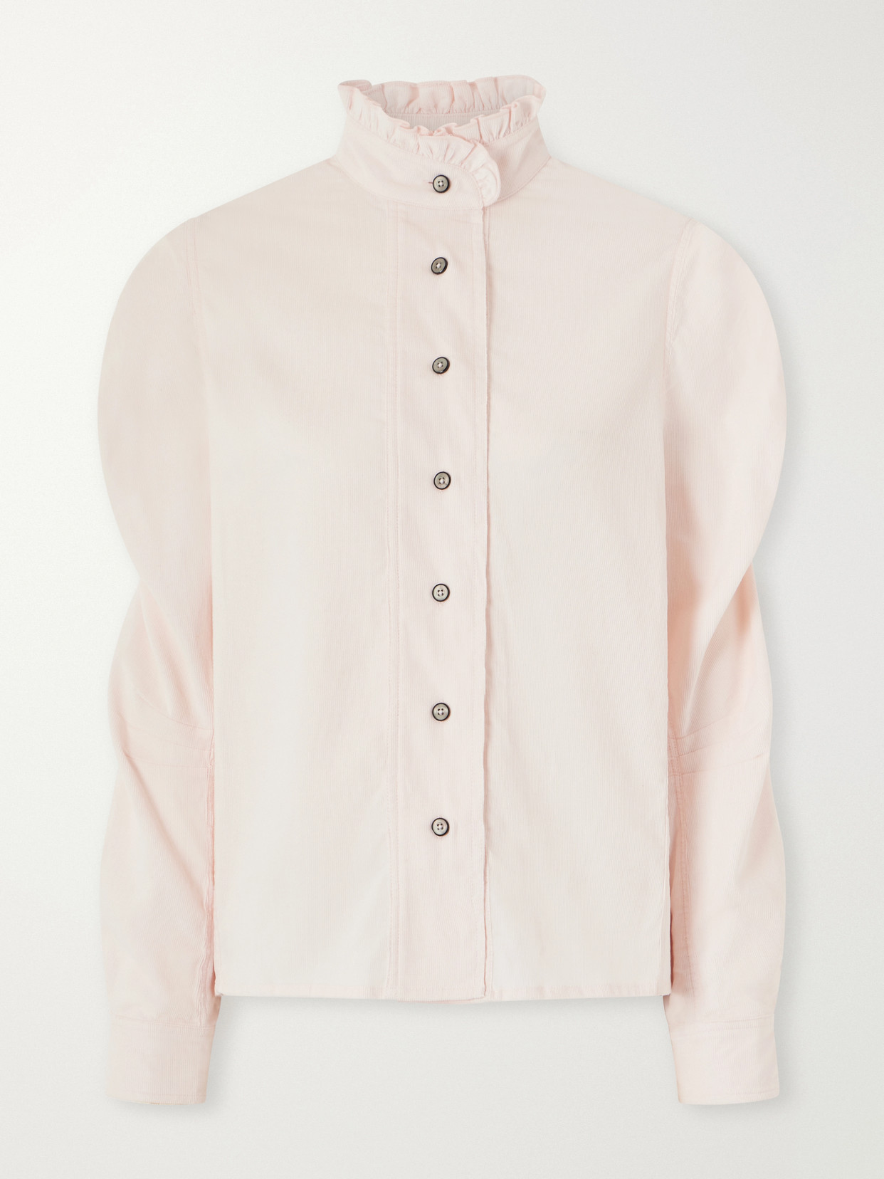 Wind Gathered Cotton And Wool-Blend Corduroy Blouse