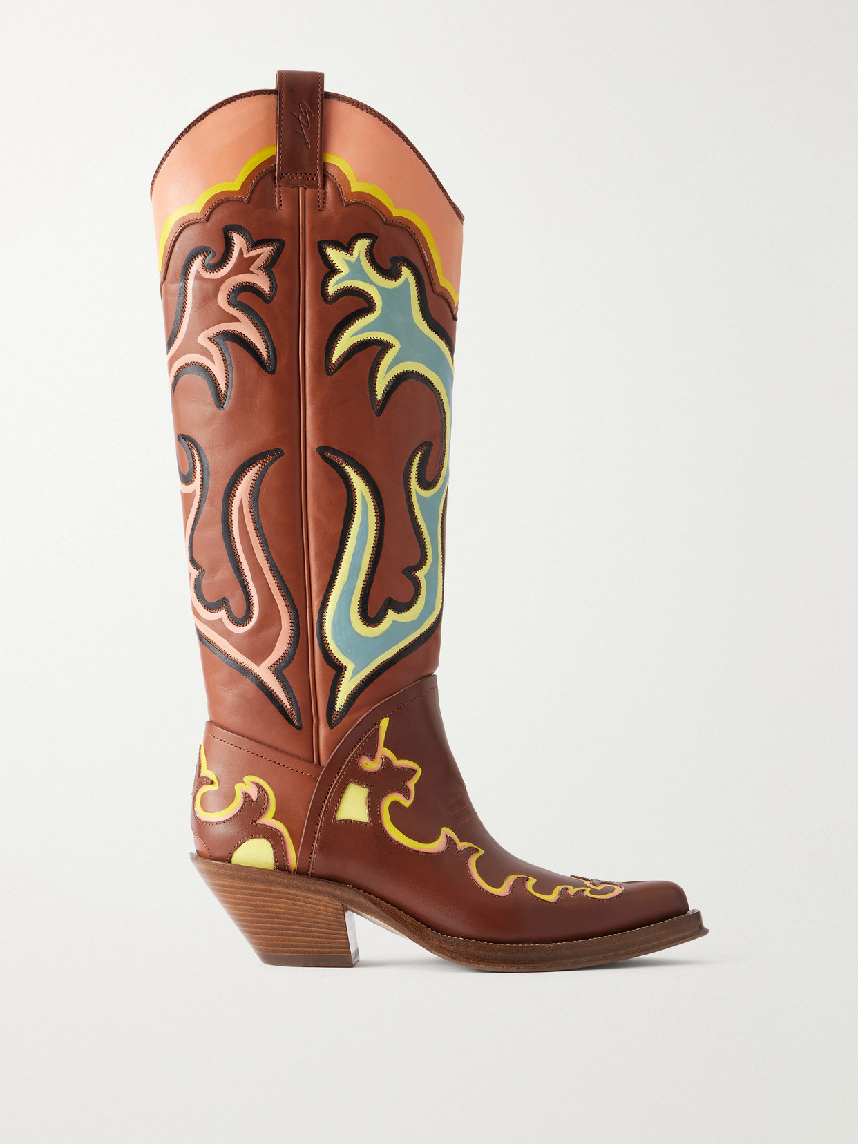 Capitana Painted Leather Knee Boots
