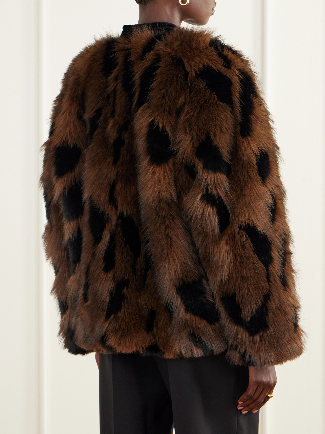 Blazé Milano - Chausie Leopard-Pattern Velvet-Trimmed Plush Jacket