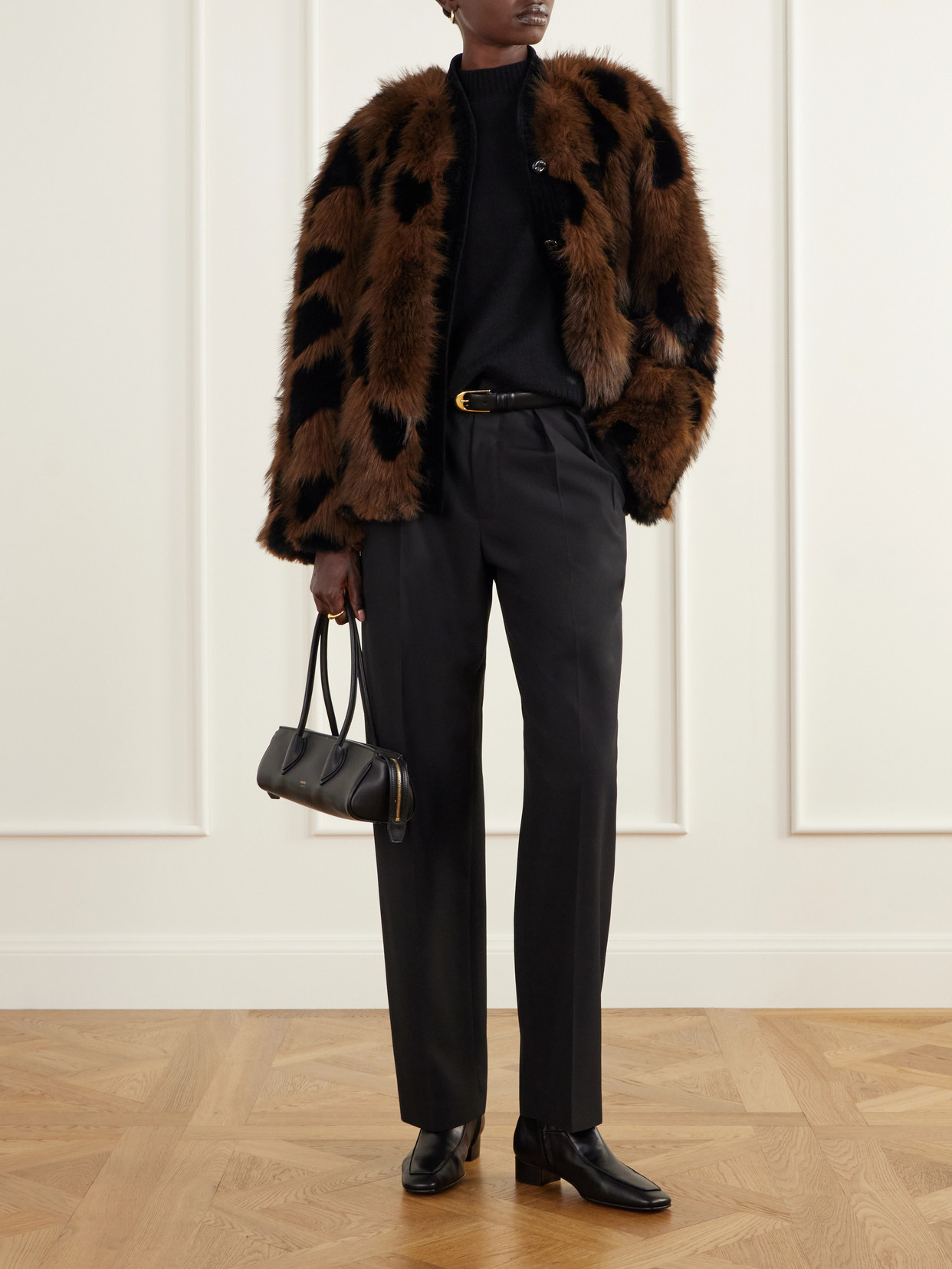 Blazé Milano - Chausie Leopard-Pattern Velvet-Trimmed Plush Jacket