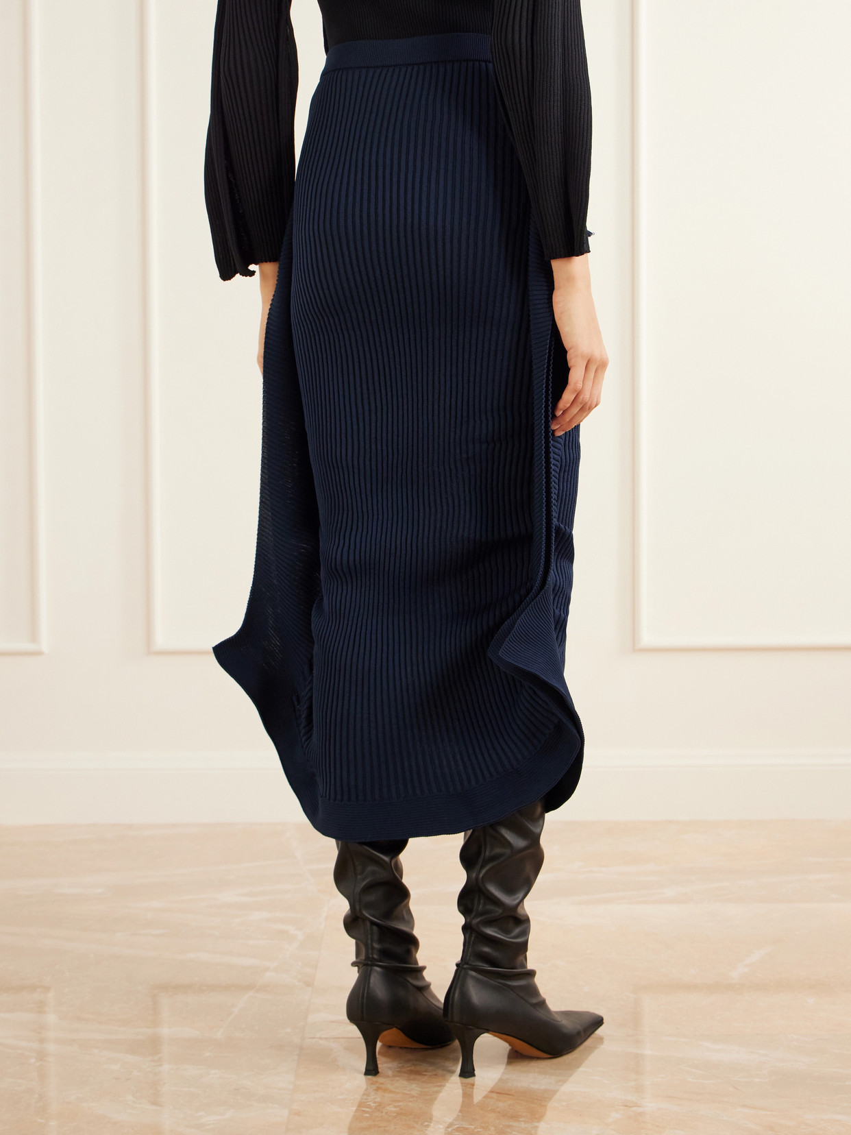 Prance Stretch Rib-Knit Midi