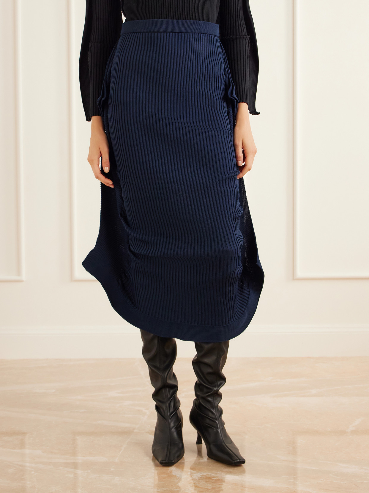 Prance Stretch Rib-Knit Midi
