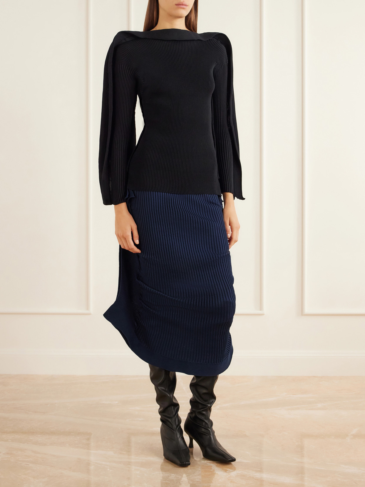 Prance Stretch Rib-Knit Midi