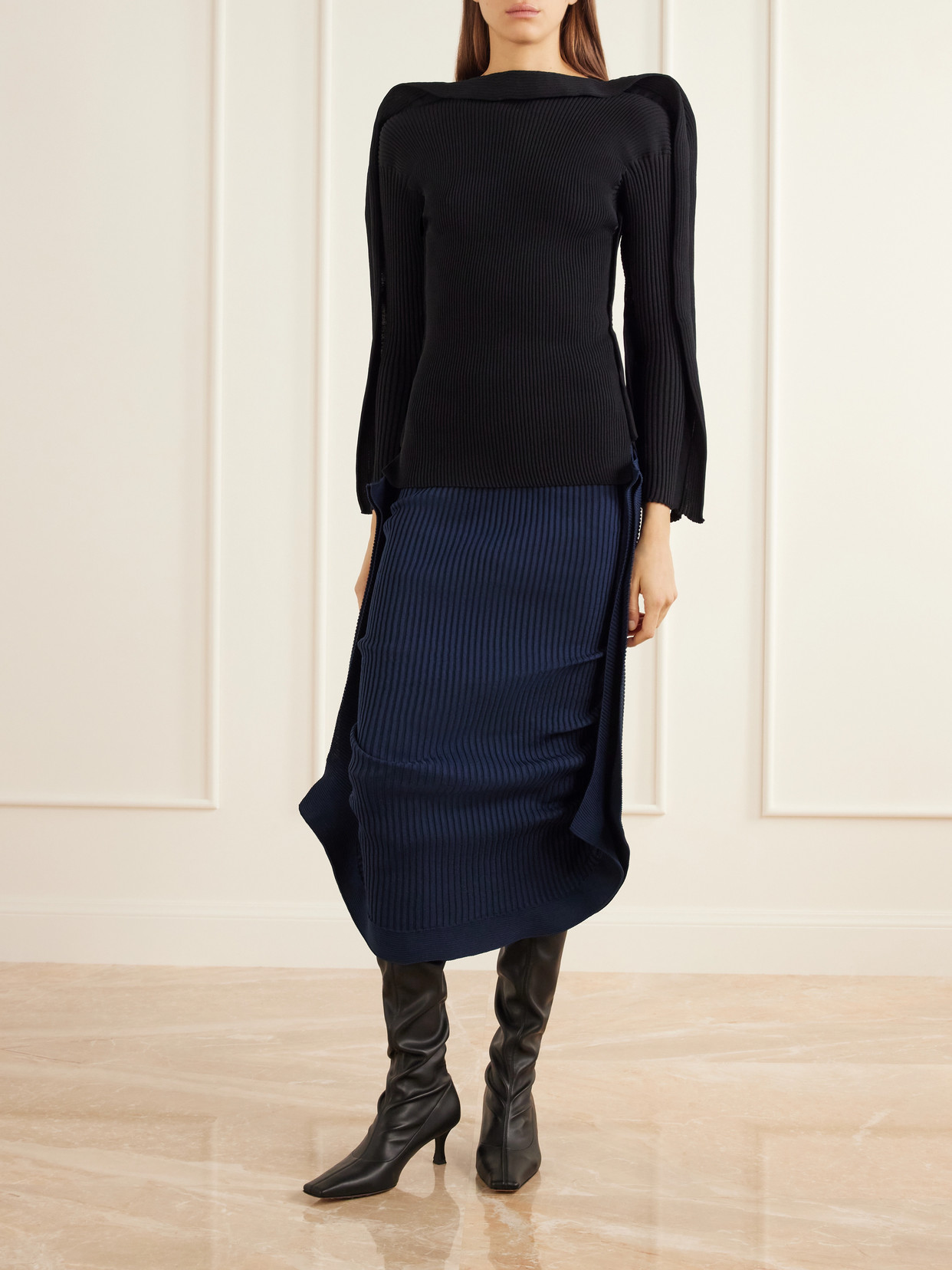 Prance Stretch Rib-Knit Top