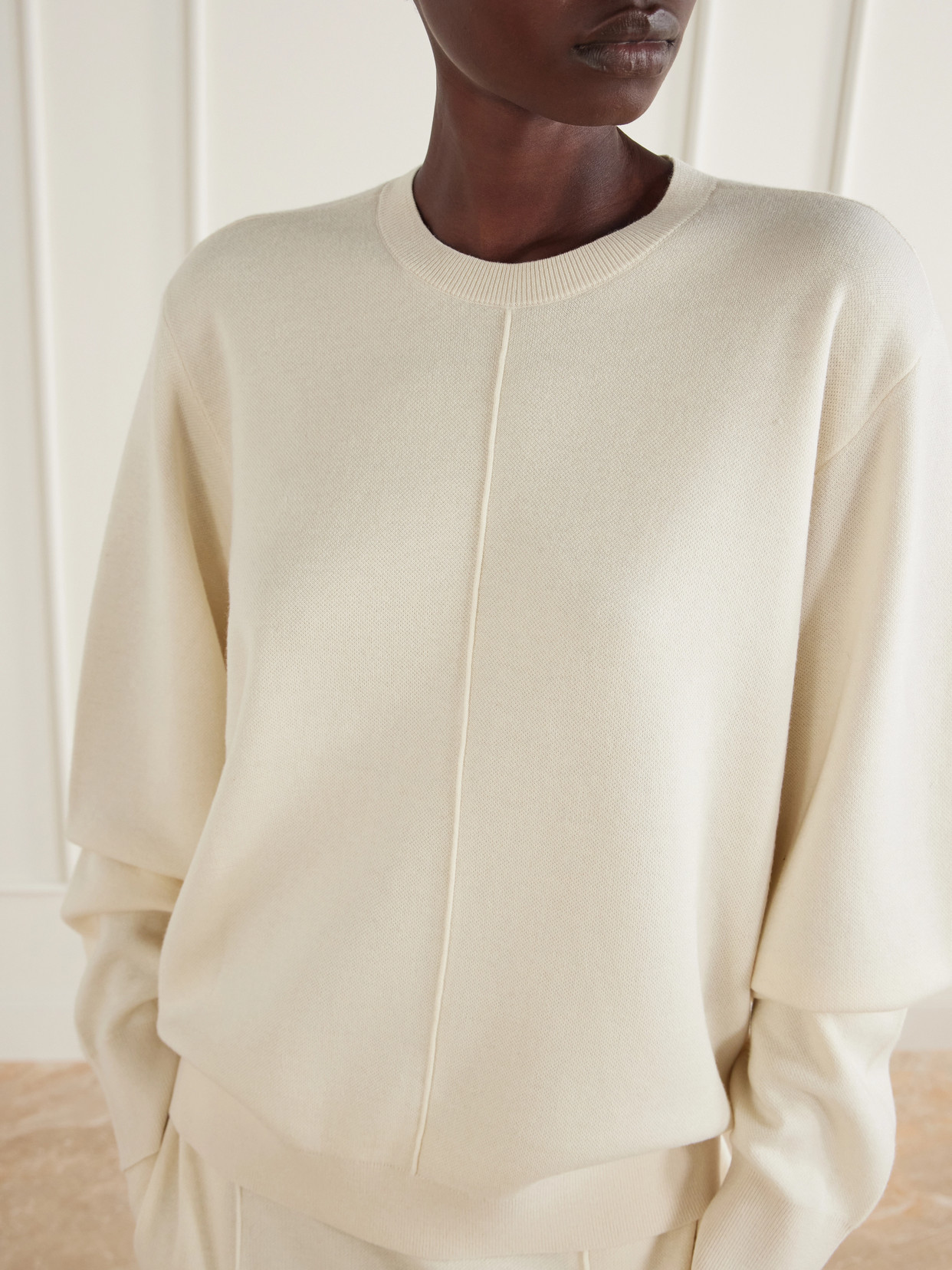 Pintucked Sweatshirt