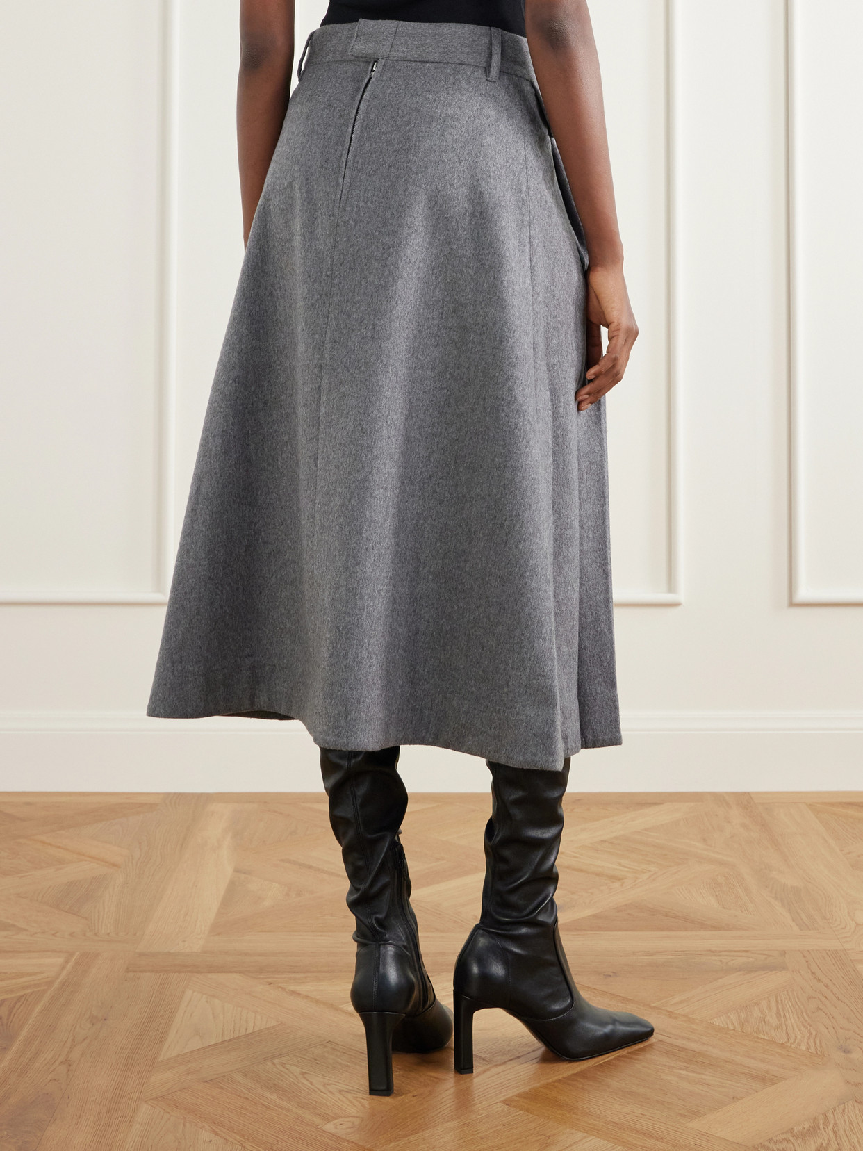 Pleated Wool And Cashmere-Blend Midi