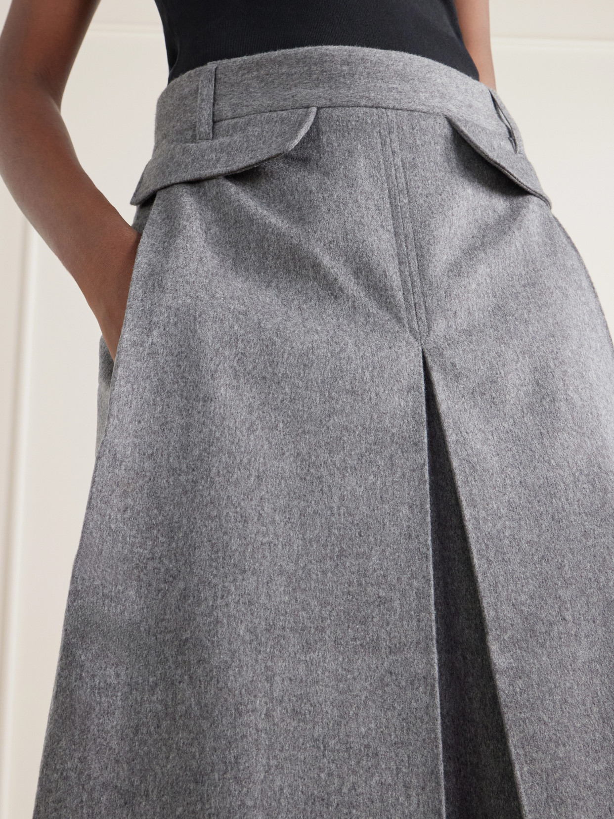 Pleated Wool And Cashmere-Blend Midi