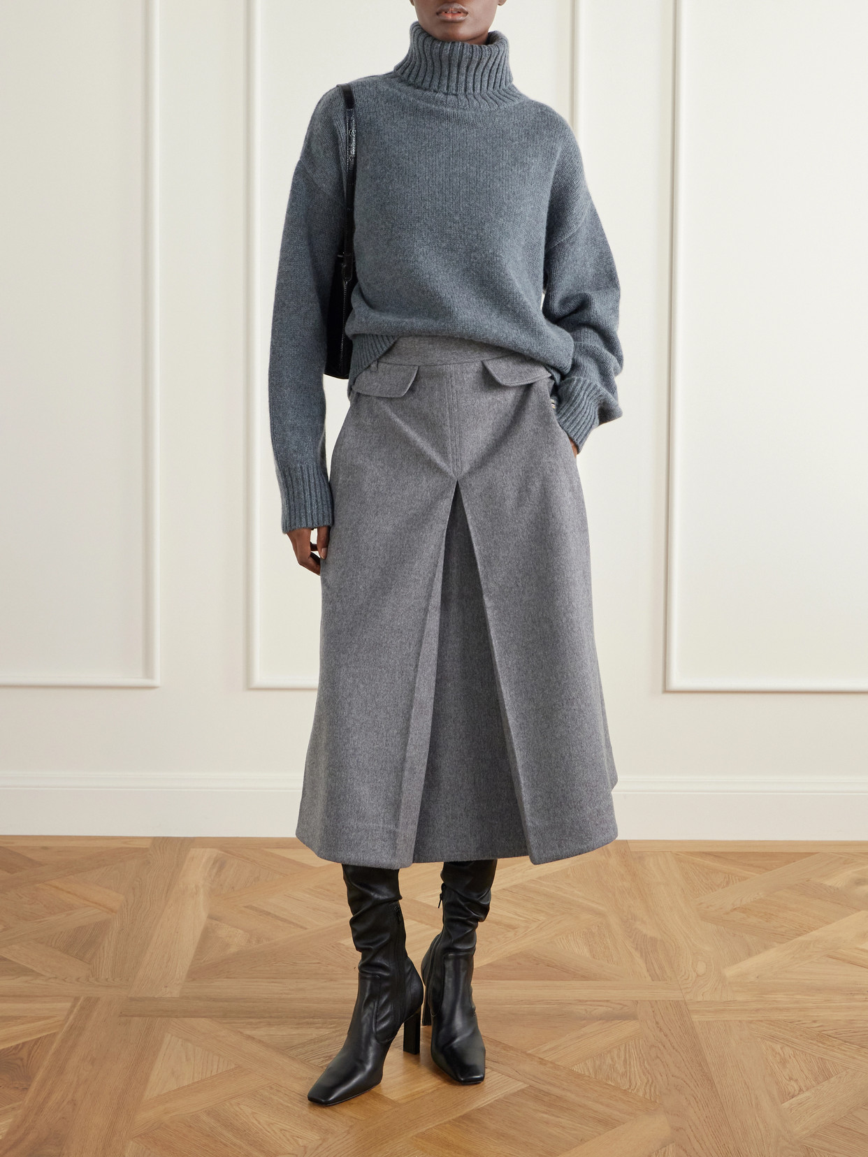 Pleated Wool And Cashmere-Blend Midi