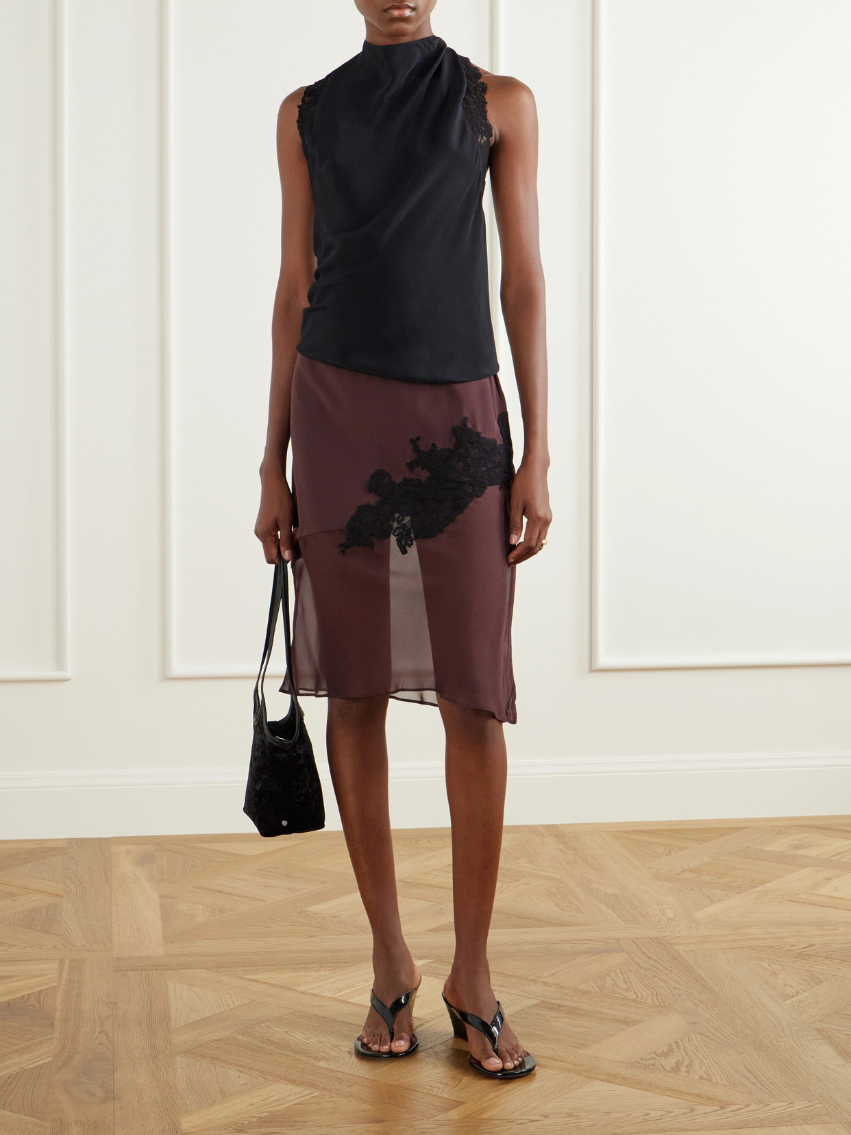 . - Noria Lace-Trimmed Midi