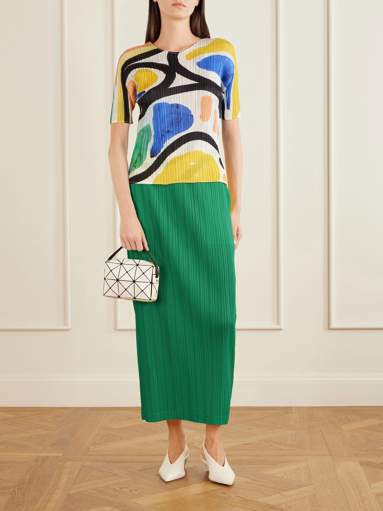 Cuboid Glossed Shoulder Bag